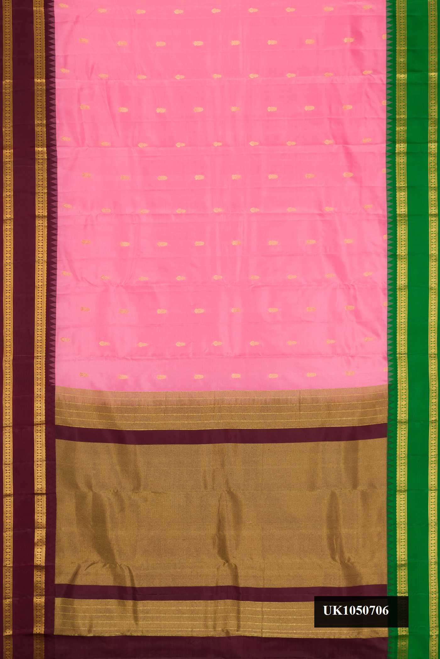 Pink Dual Tone Kanchipuram Silk Saree