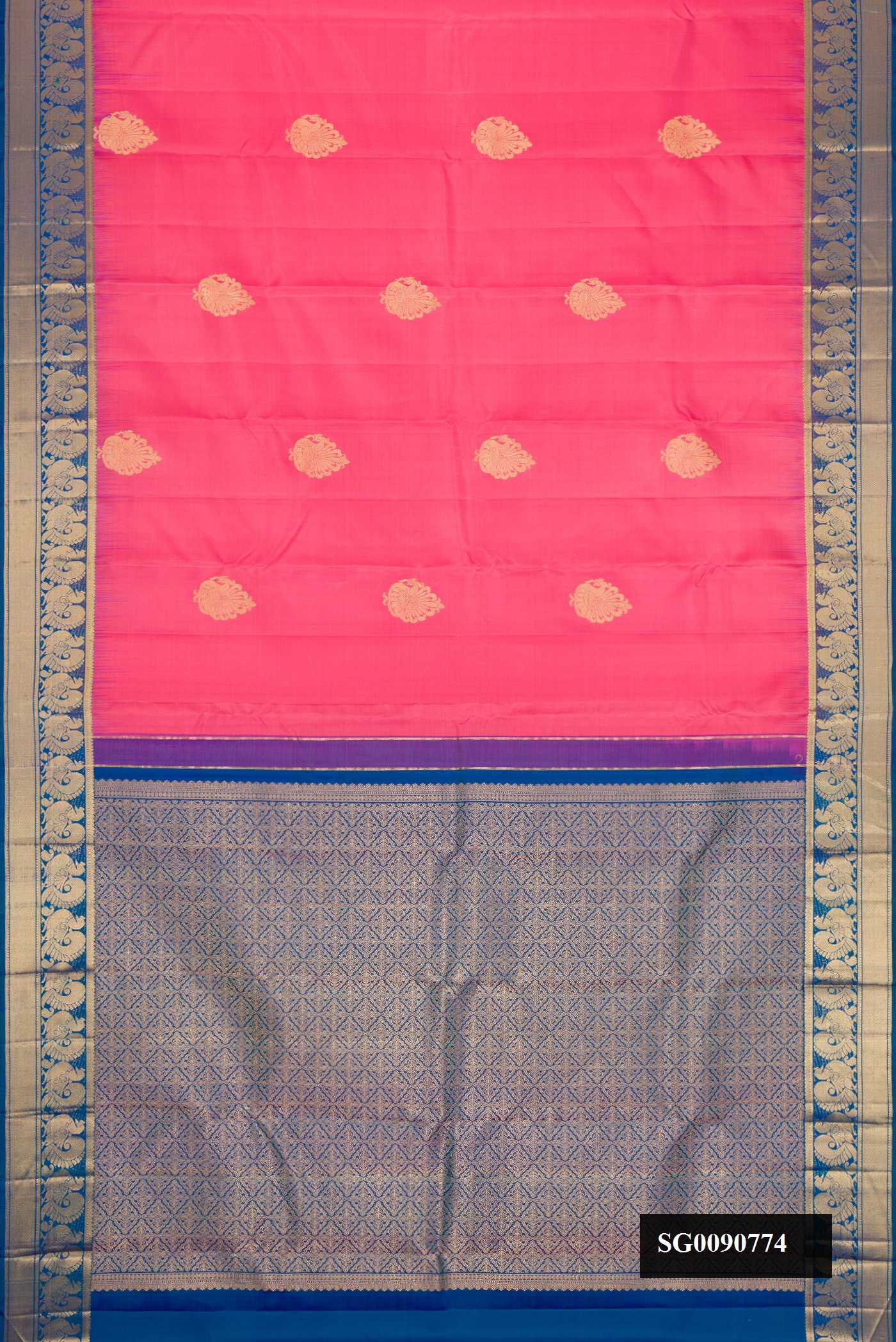 Pink Dual Tone Kanchipuram Silk Saree