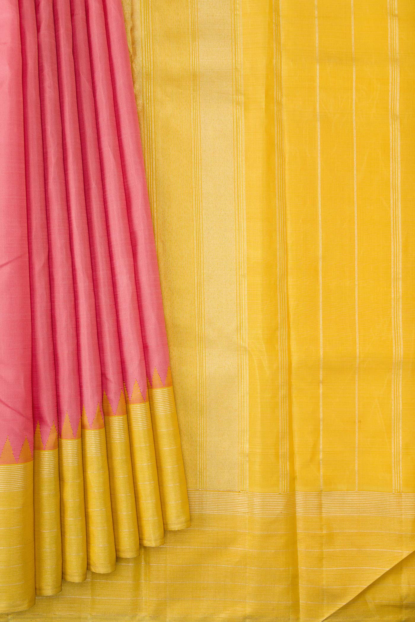 Pink Dual Tone Kanjivaram Silk Saree - Image 4