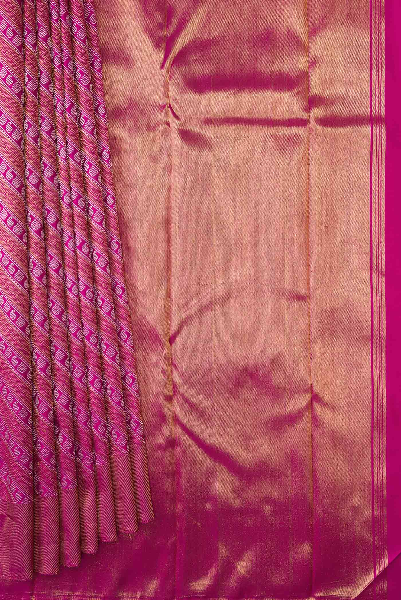 Pink Dual Tone Kanchipuram Silk Saree - Image 4
