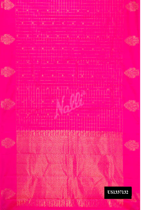 Pink Dual Tone Kanchipuram Silk Saree