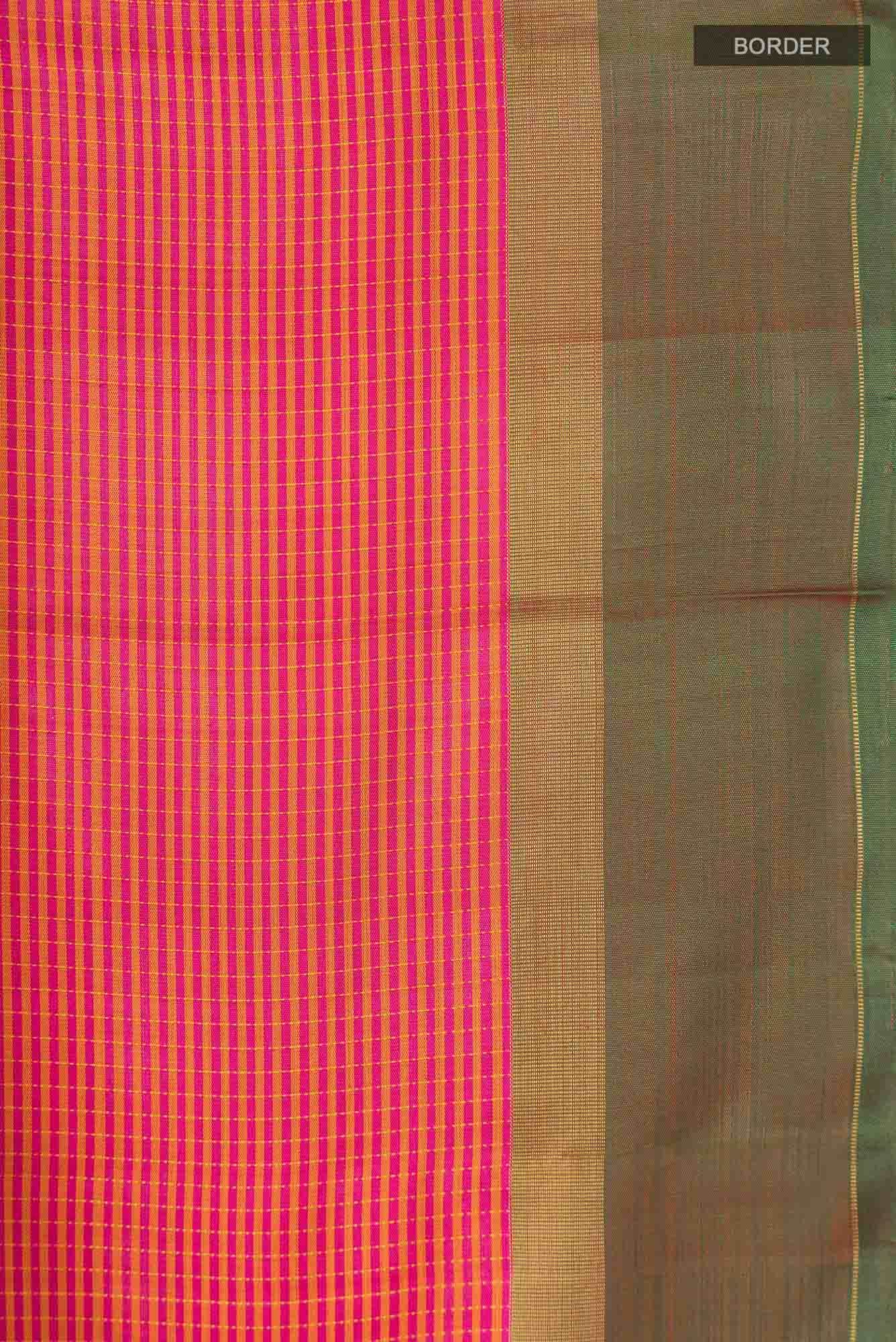 Pink Dual Tone Kanjivaram Silk Saree - Image 5