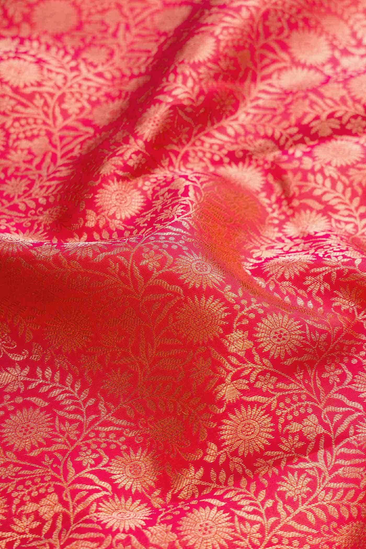 Pink Dual Tone Kanchipuram Silk Saree - Image 3