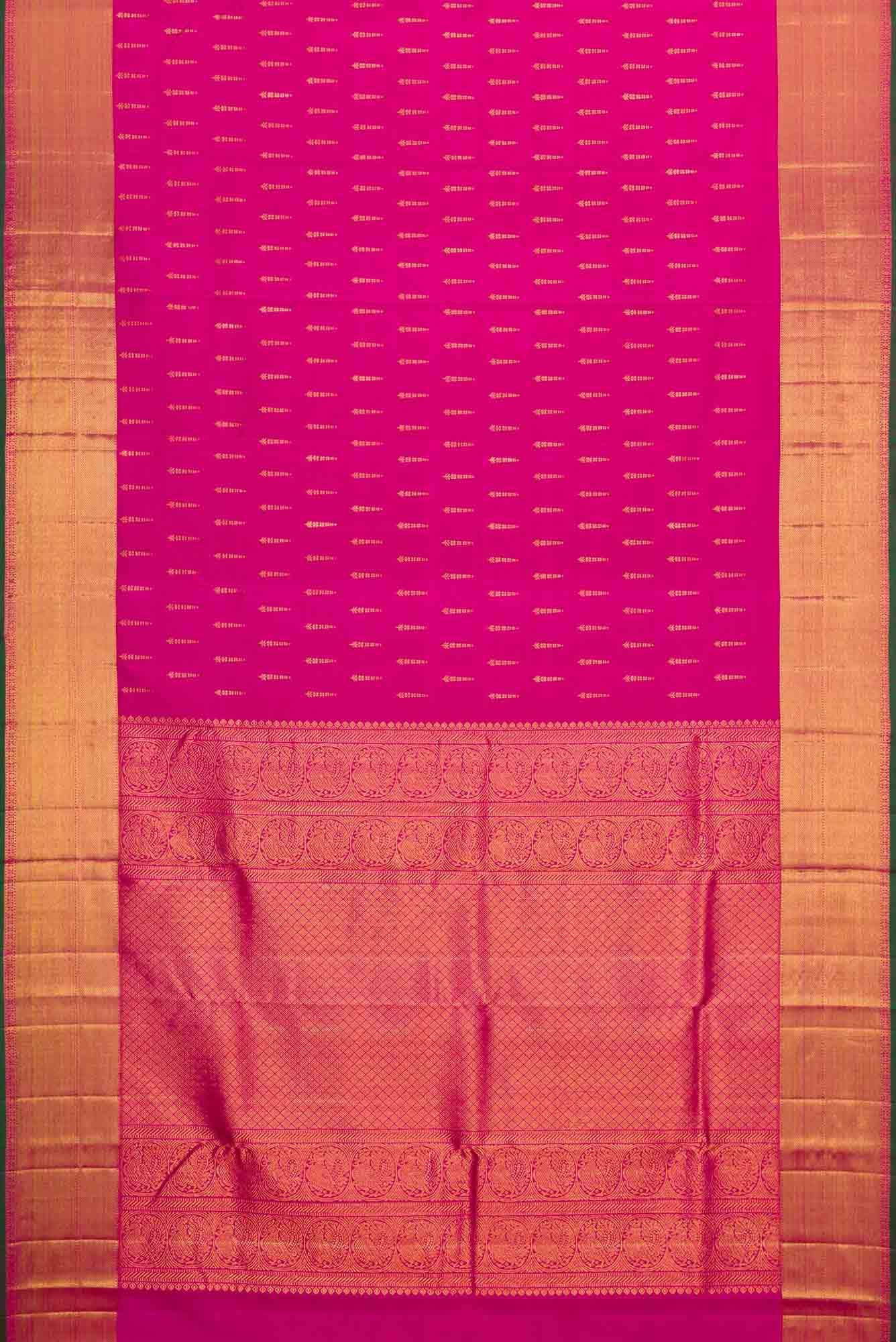 Pink Dual Tone Kanjivaram Silk Saree - Image 4