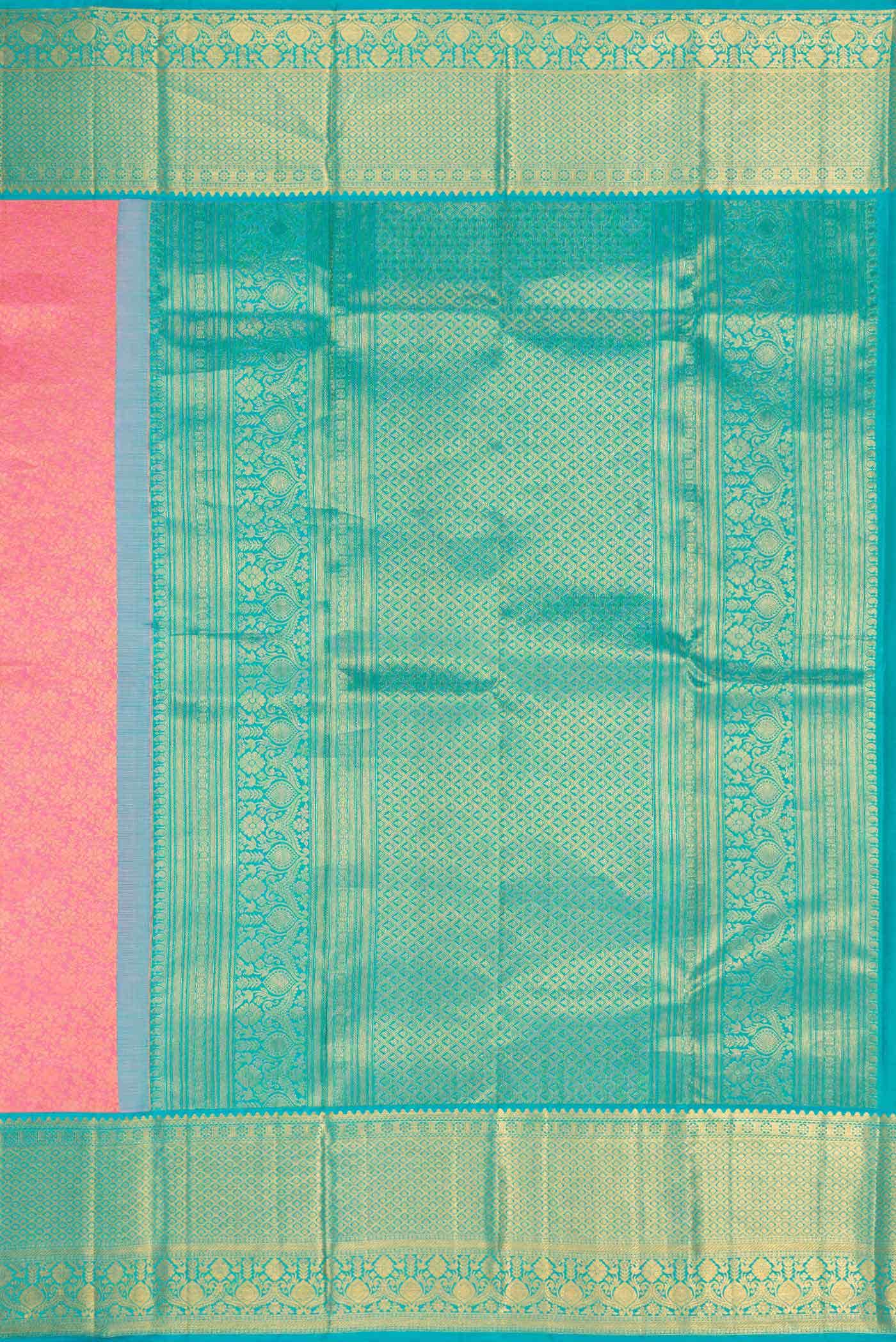 Pink Dual Tone Kanchipuram Silk Saree - Image 5
