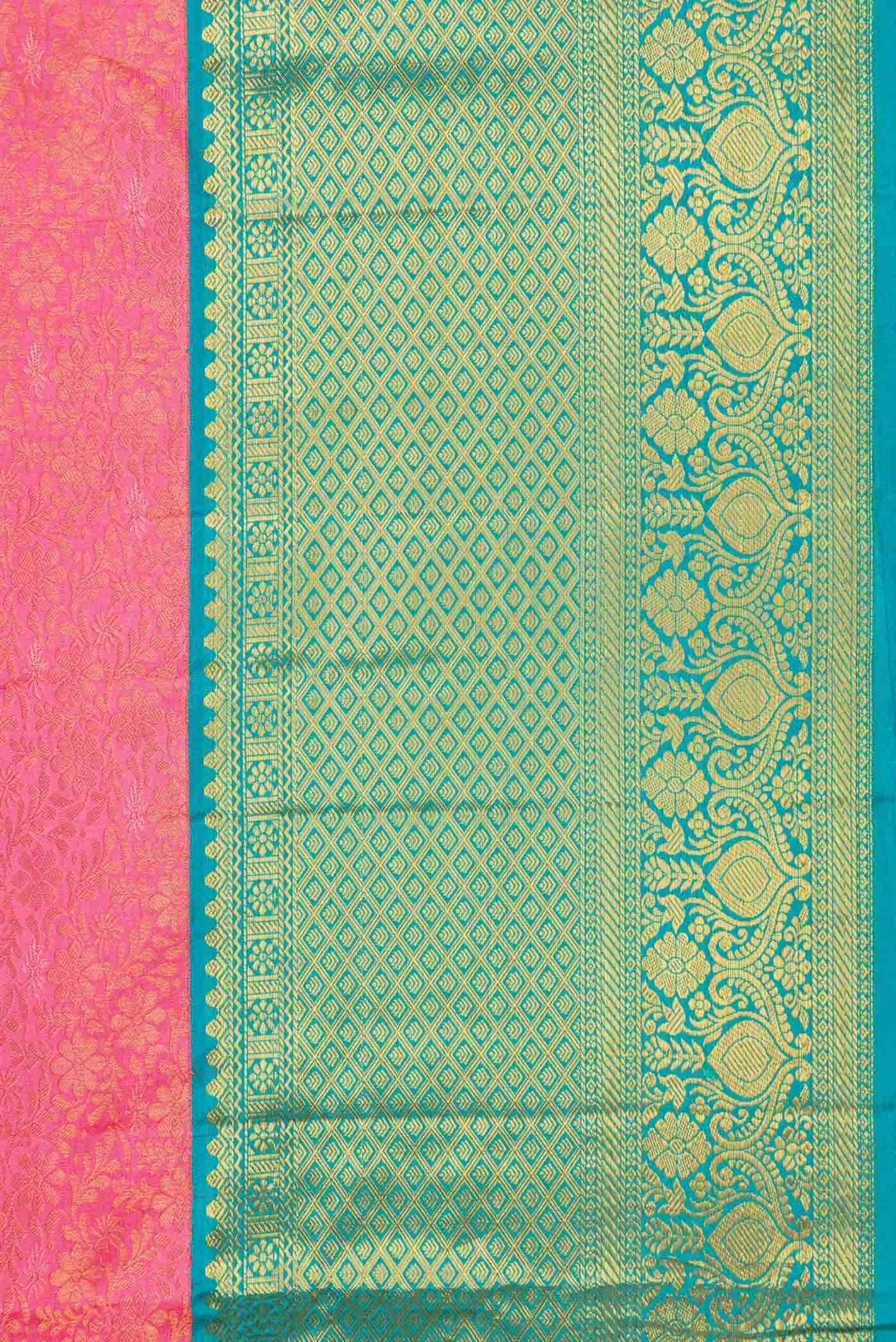 Pink Dual Tone Kanchipuram Silk Saree - Image 6