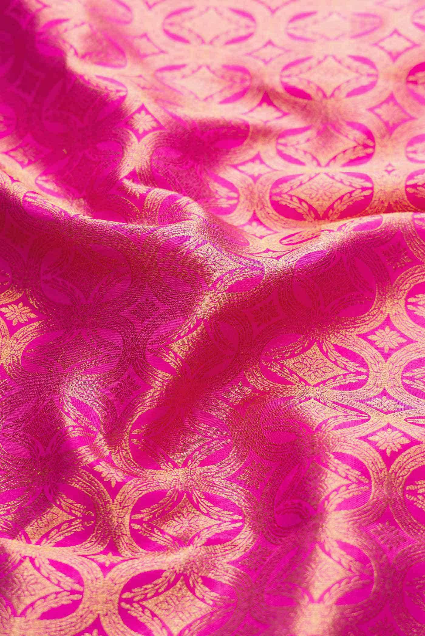 Pink Dual Tone Kanchipuram Silk Saree - Image 3