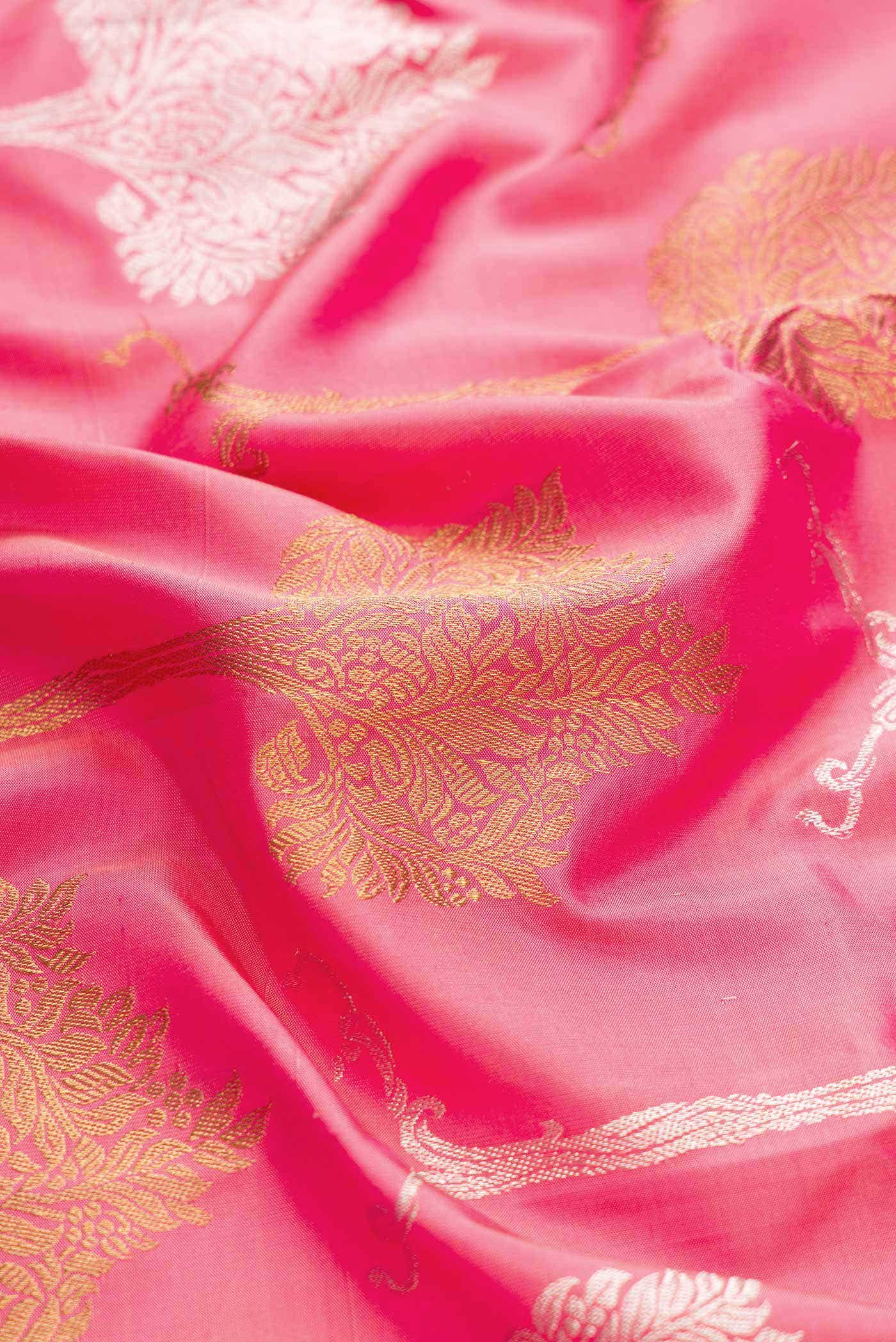 Pink Dual Tone Kanchipuram Silk Saree - Image 3