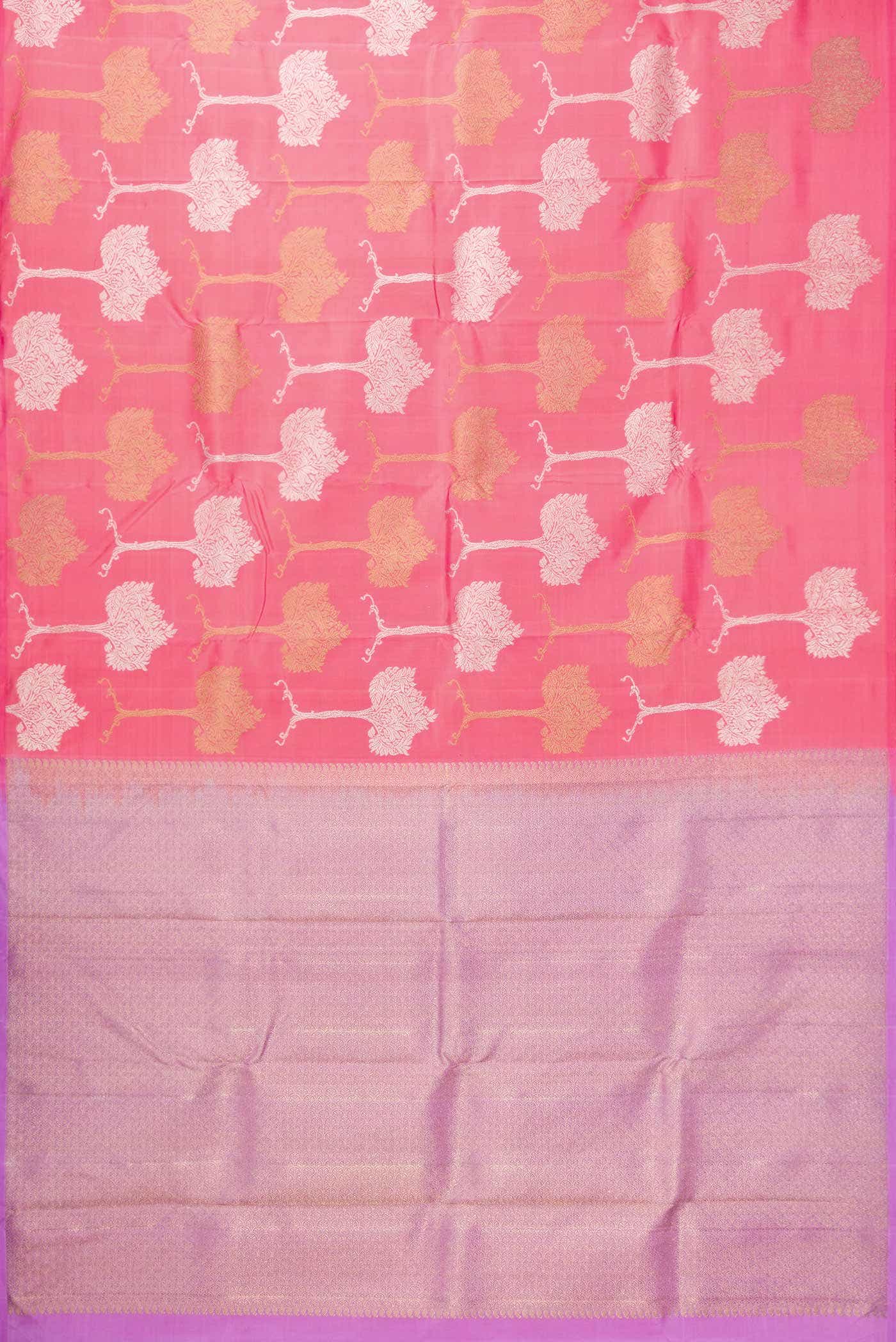 Pink Dual Tone Kanchipuram Silk Saree - Image 4