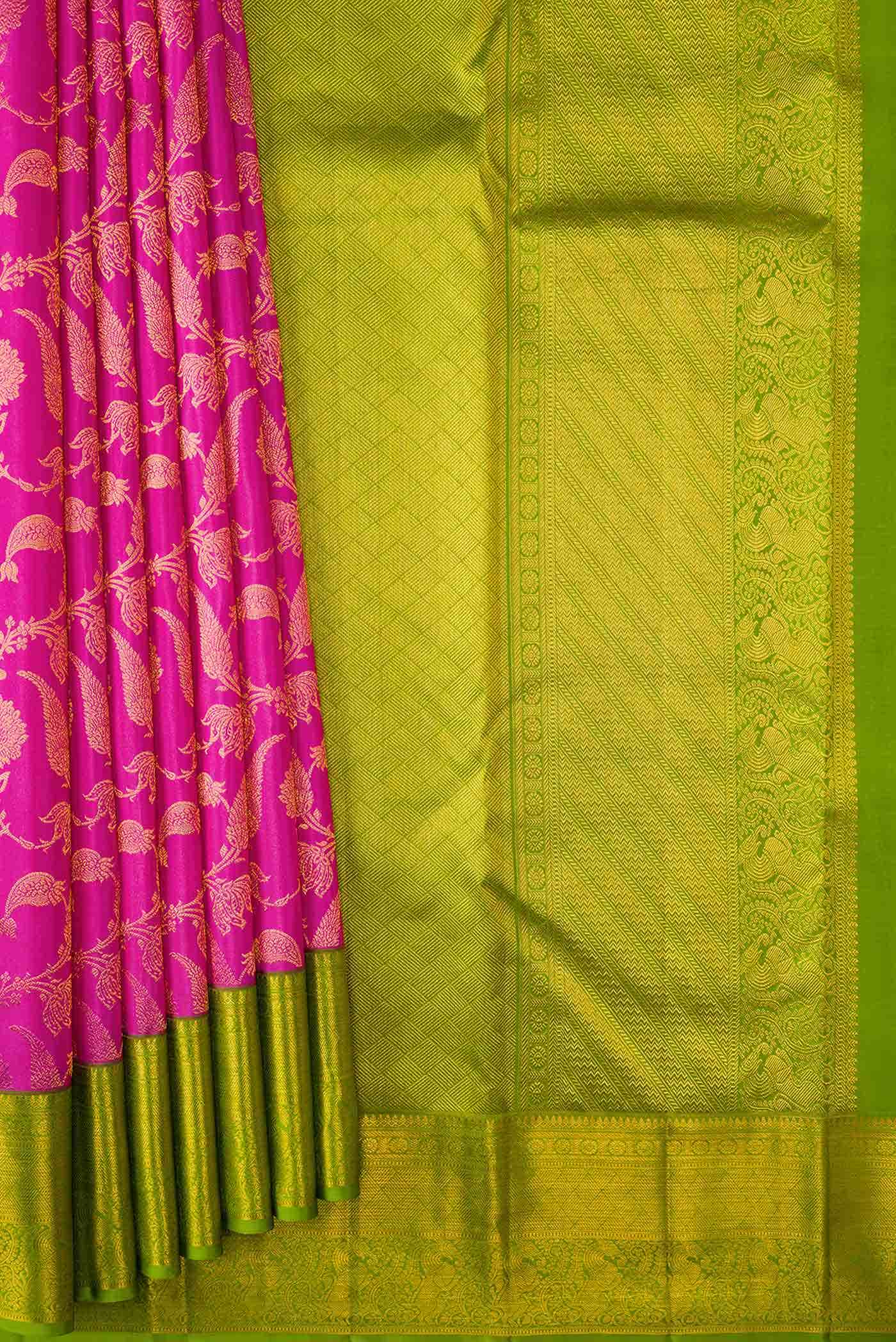 Pink Dual Tone Kanchipuram Silk Saree - Image 2