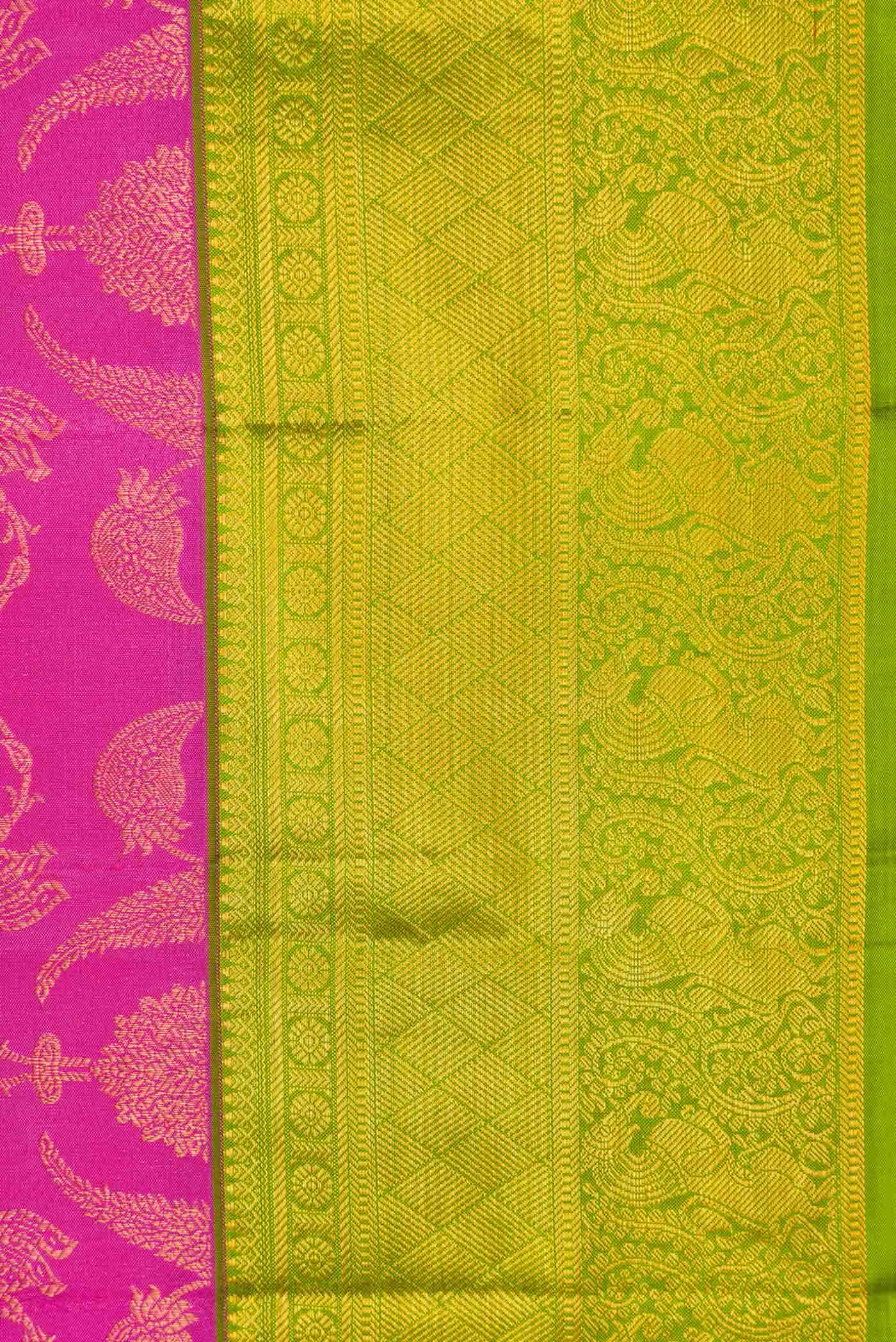 Pink Dual Tone Kanchipuram Silk Saree - Image 5