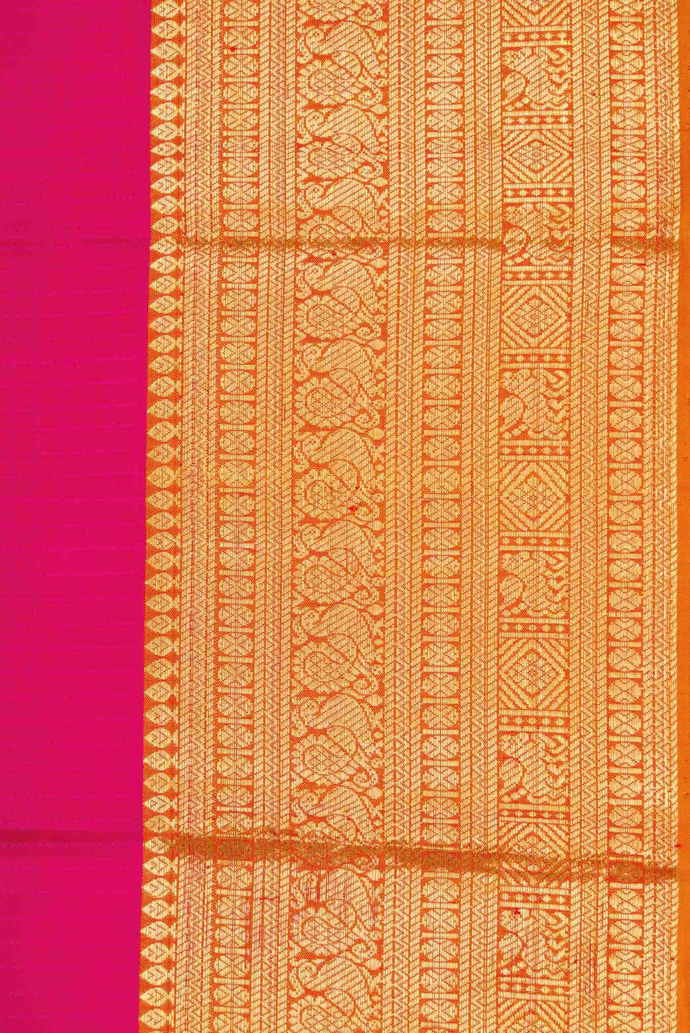 Pink Dual Tone Kanchipuram Silk Saree - Image 5
