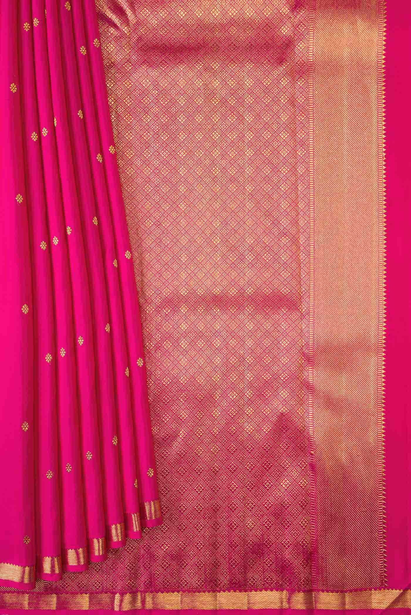 Pure Silk Pure Zari Pink Dual Tone Kanchipuram Saree - Image 2