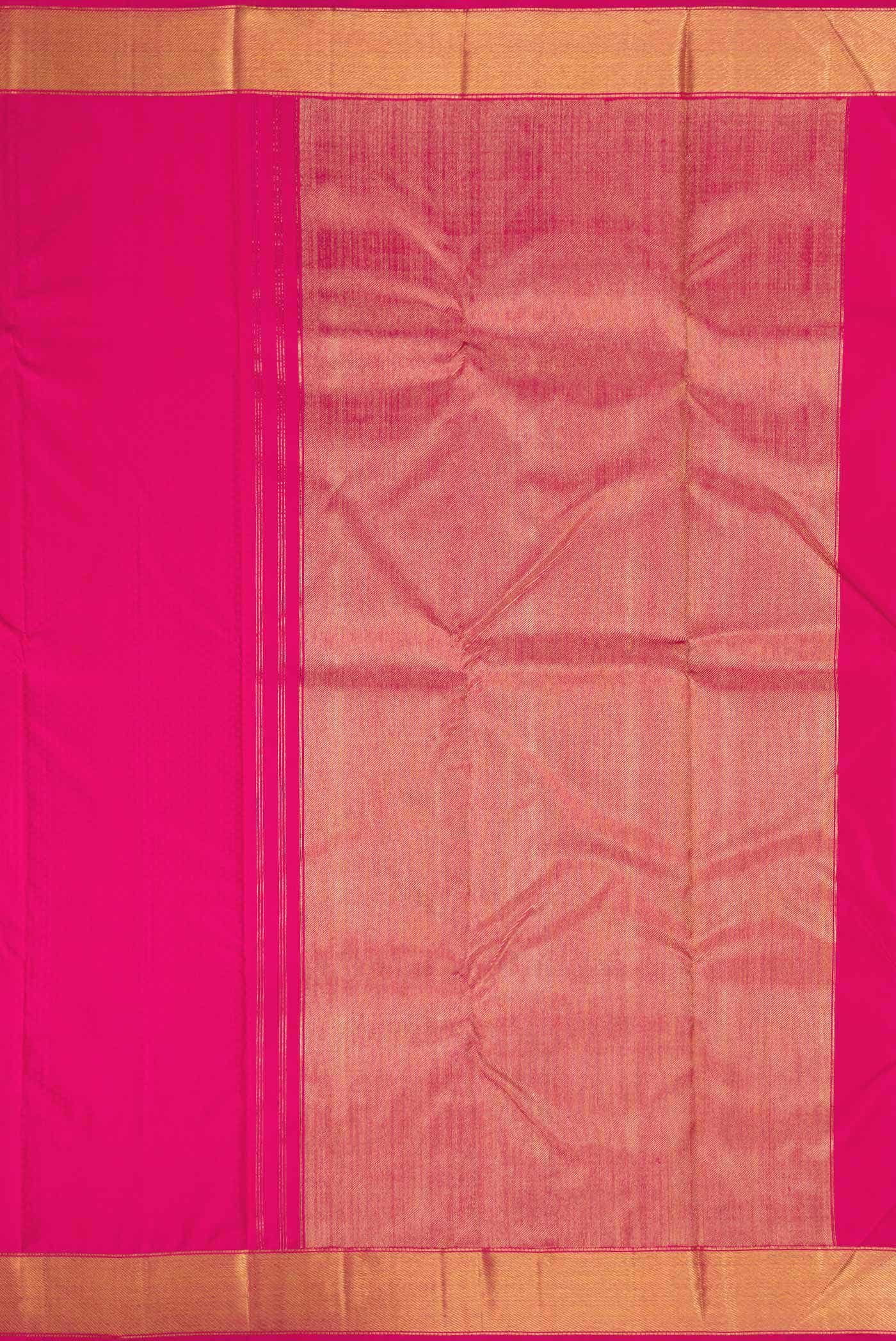 Pure Silk Pure Zari Pink Dual Tone Kanchipuram Saree - Image 5