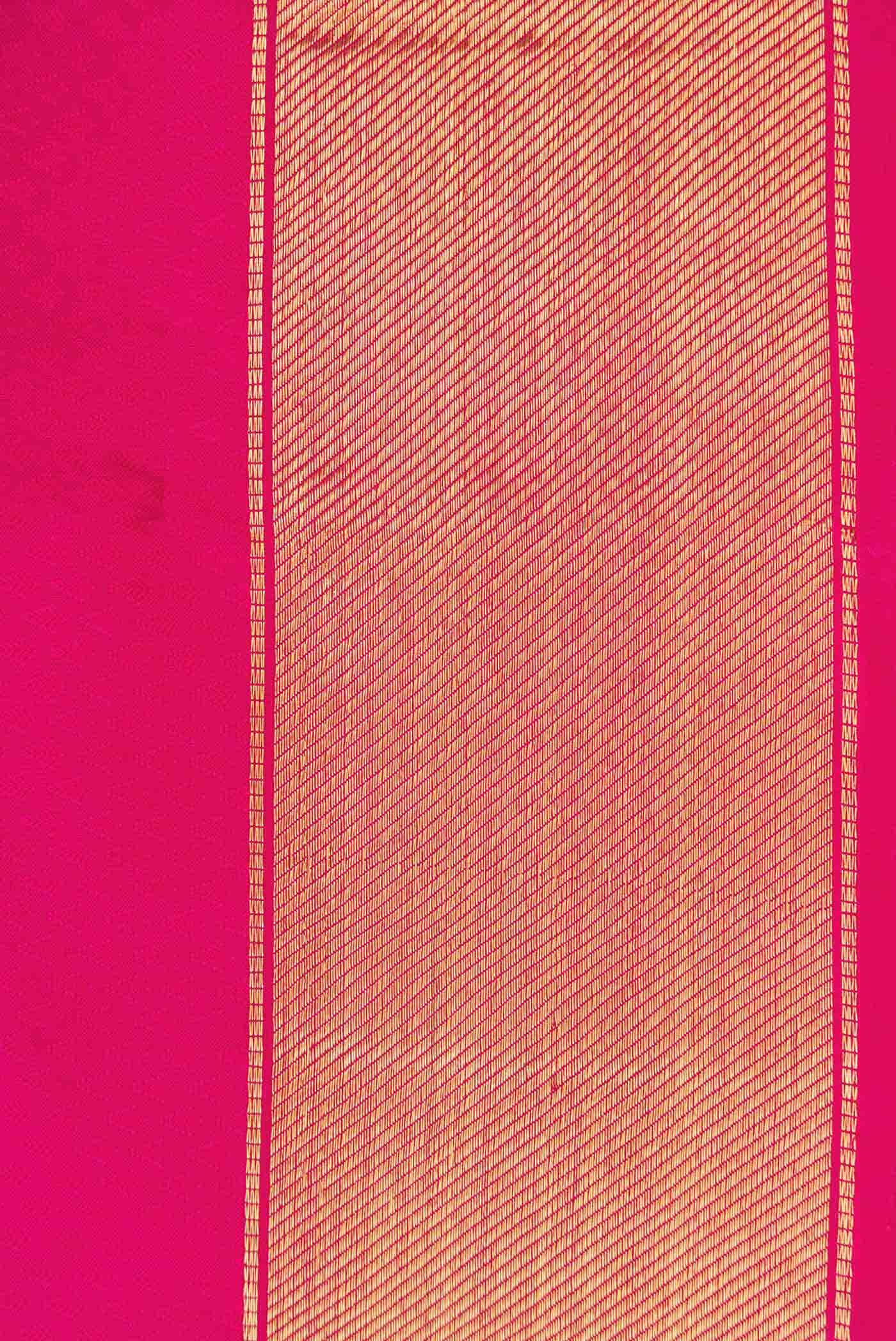 Pure Silk Pure Zari Pink Dual Tone Kanchipuram Saree - Image 6