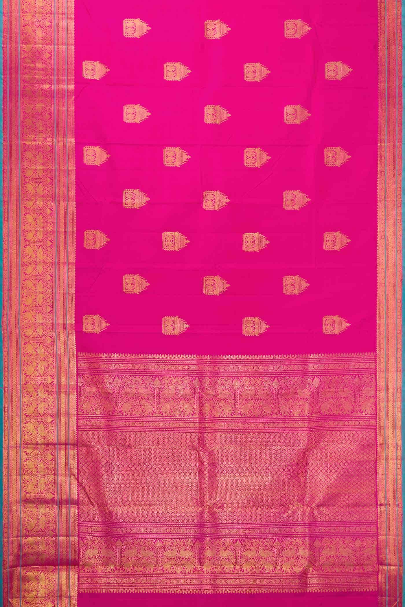 Pink Dual Tone Kanchipuram Silk Saree - Image 4