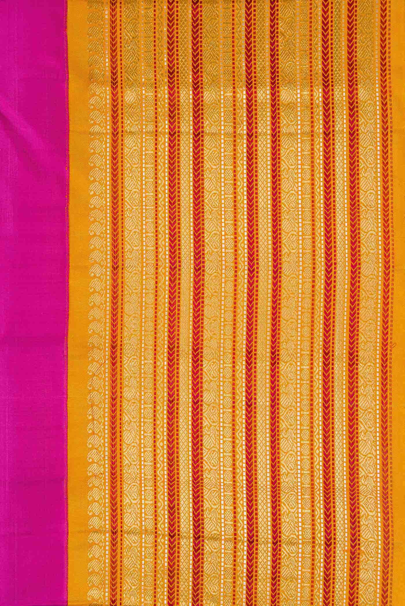 Pure Silk Pure Zari Pink Dual Tone Kanchipuram Saree - Image 6