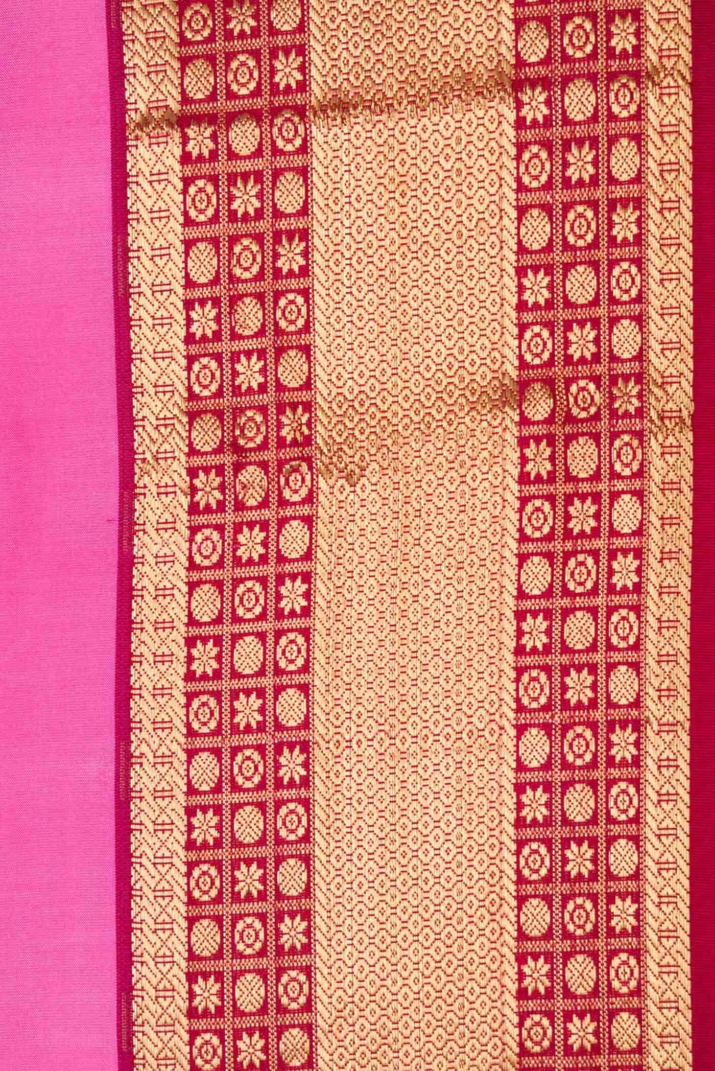 Pink Dual Tone Kanchipuram Silk Saree - Image 4
