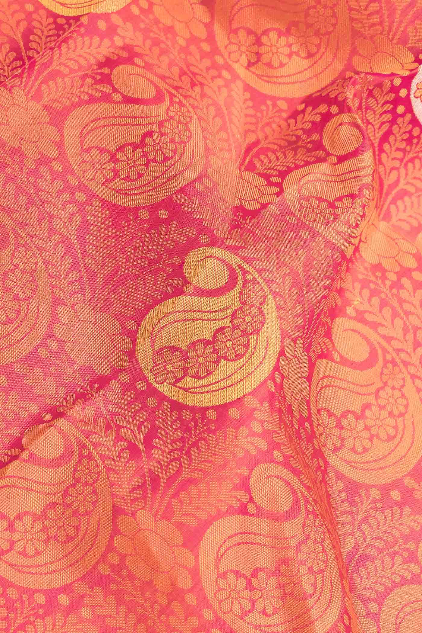 Pink Dual Tone Kanchipuram Silk Saree - Image 3