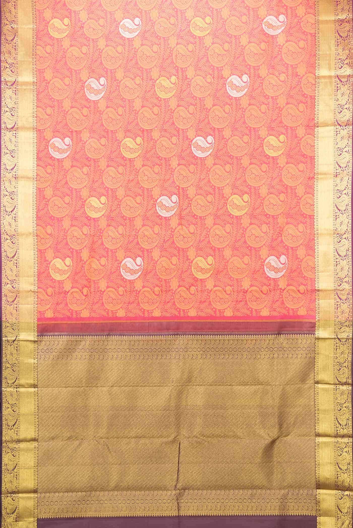 Pink Dual Tone Kanchipuram Silk Saree - Image 4