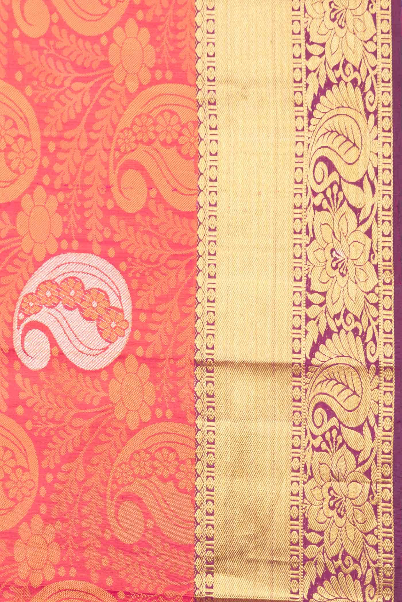 Pink Dual Tone Kanchipuram Silk Saree - Image 5