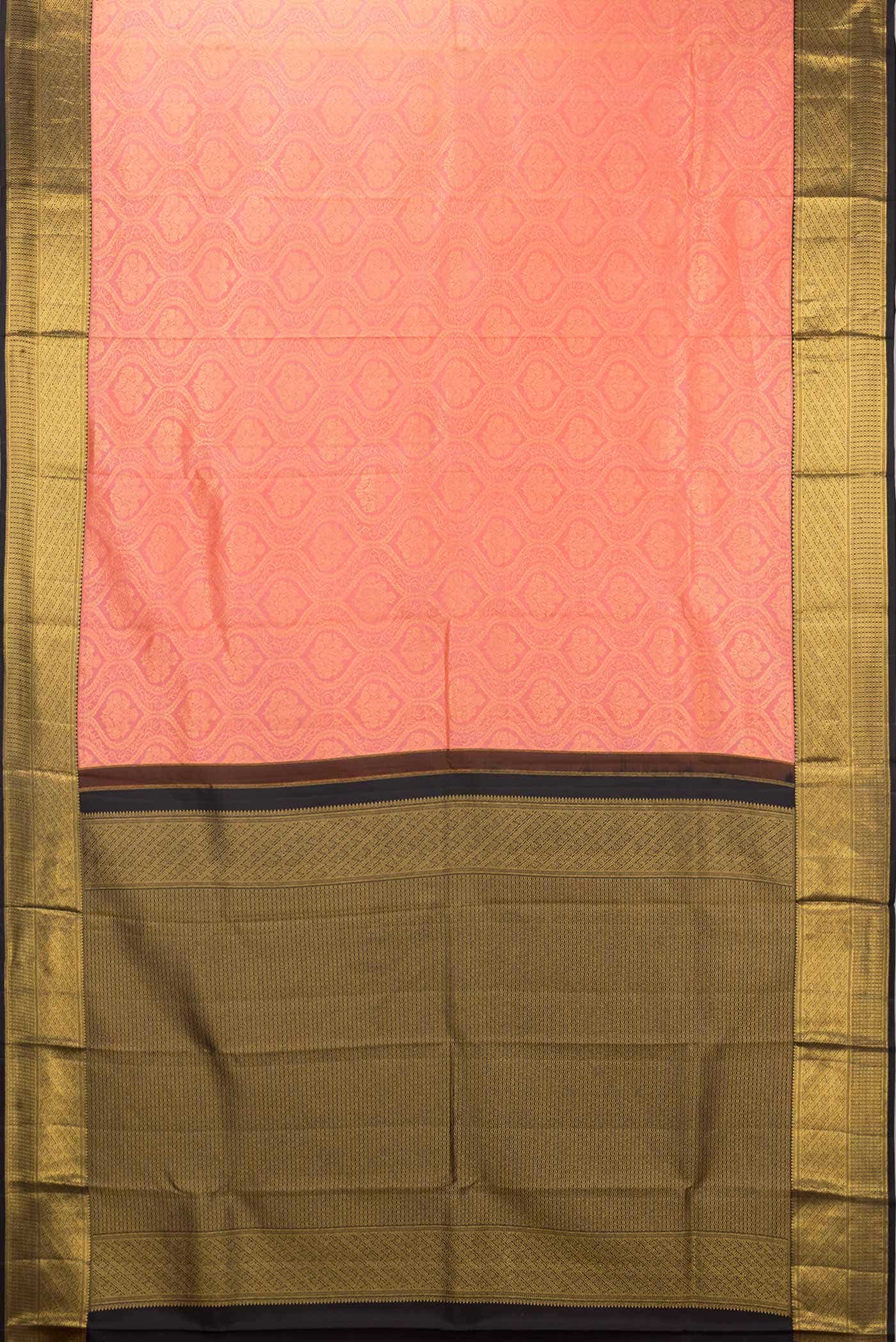 Coral Kanjivaram Silk Saree - Image 3