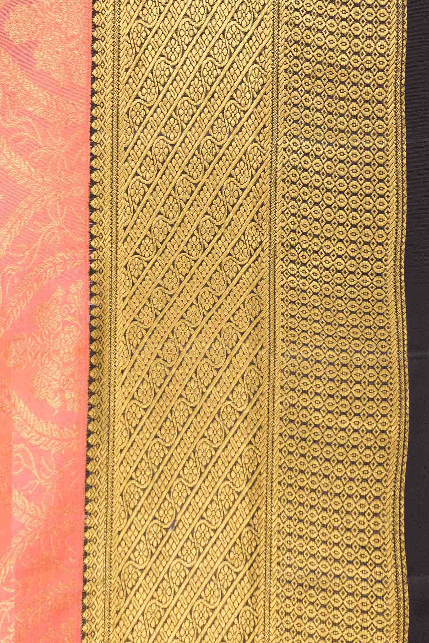Coral Kanjivaram Silk Saree - Image 4