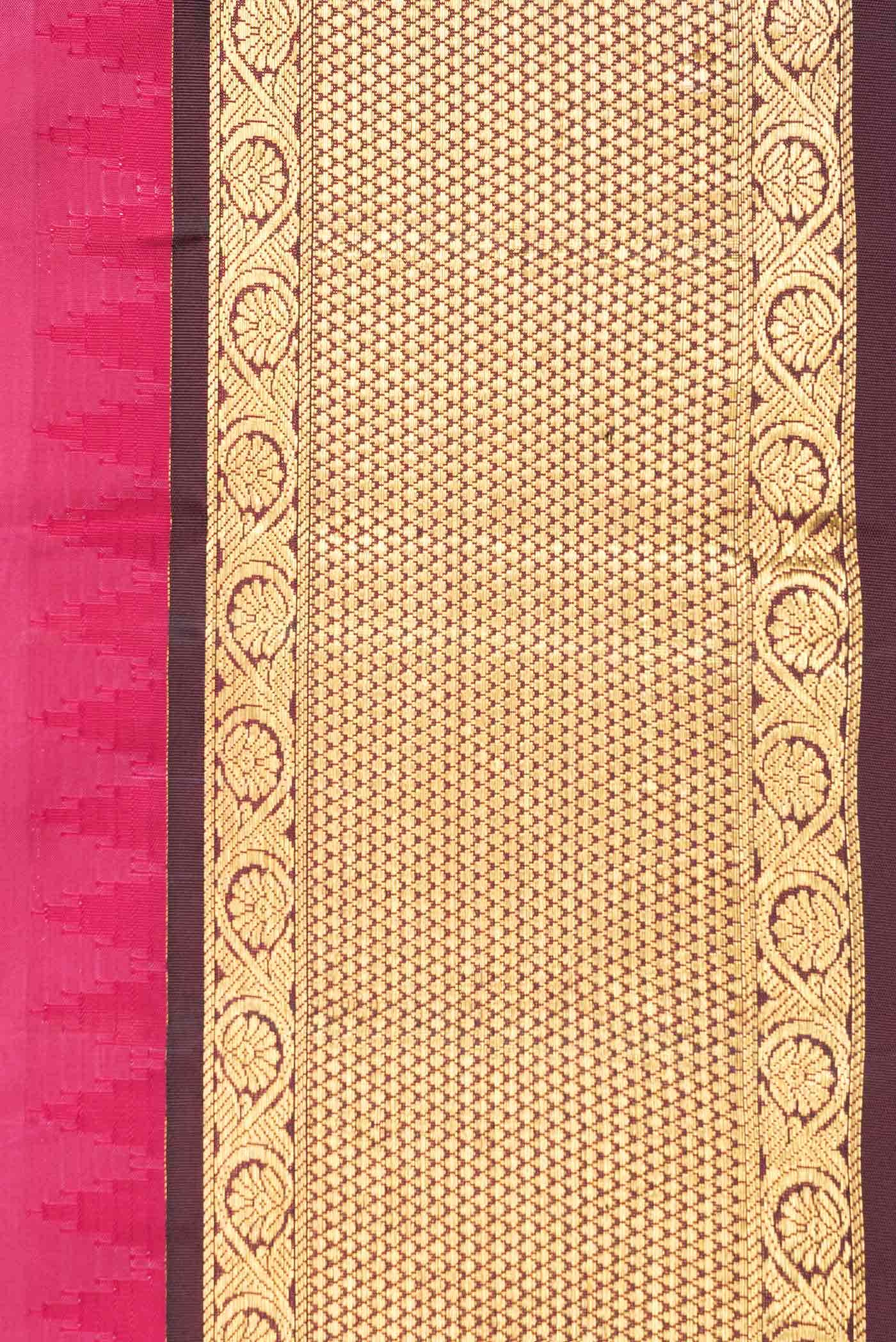 Pink Dual Tone Kanjivaram Silk Saree - Image 5