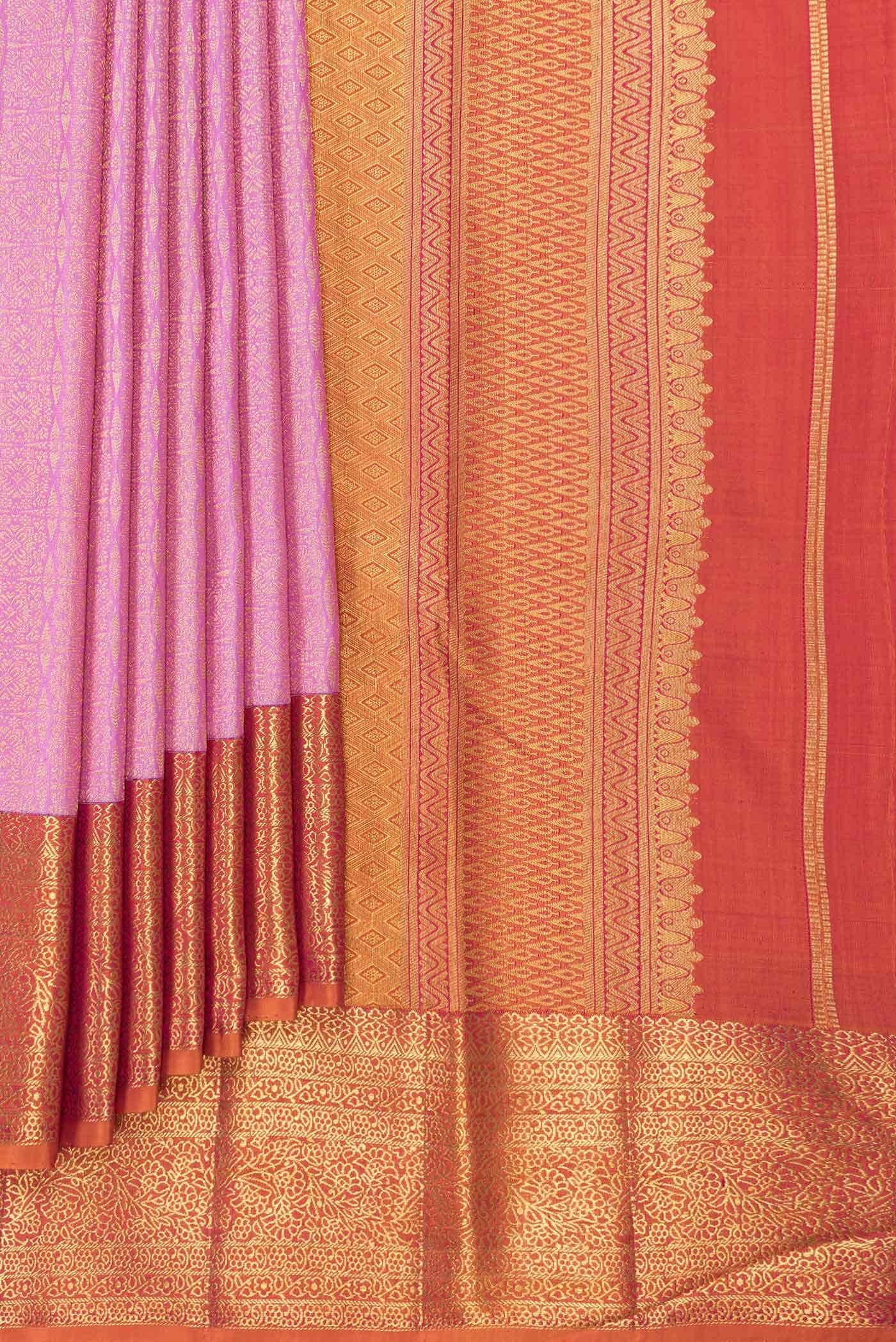 Pink Dual Tone Kanchipuram Silk Saree - Image 2