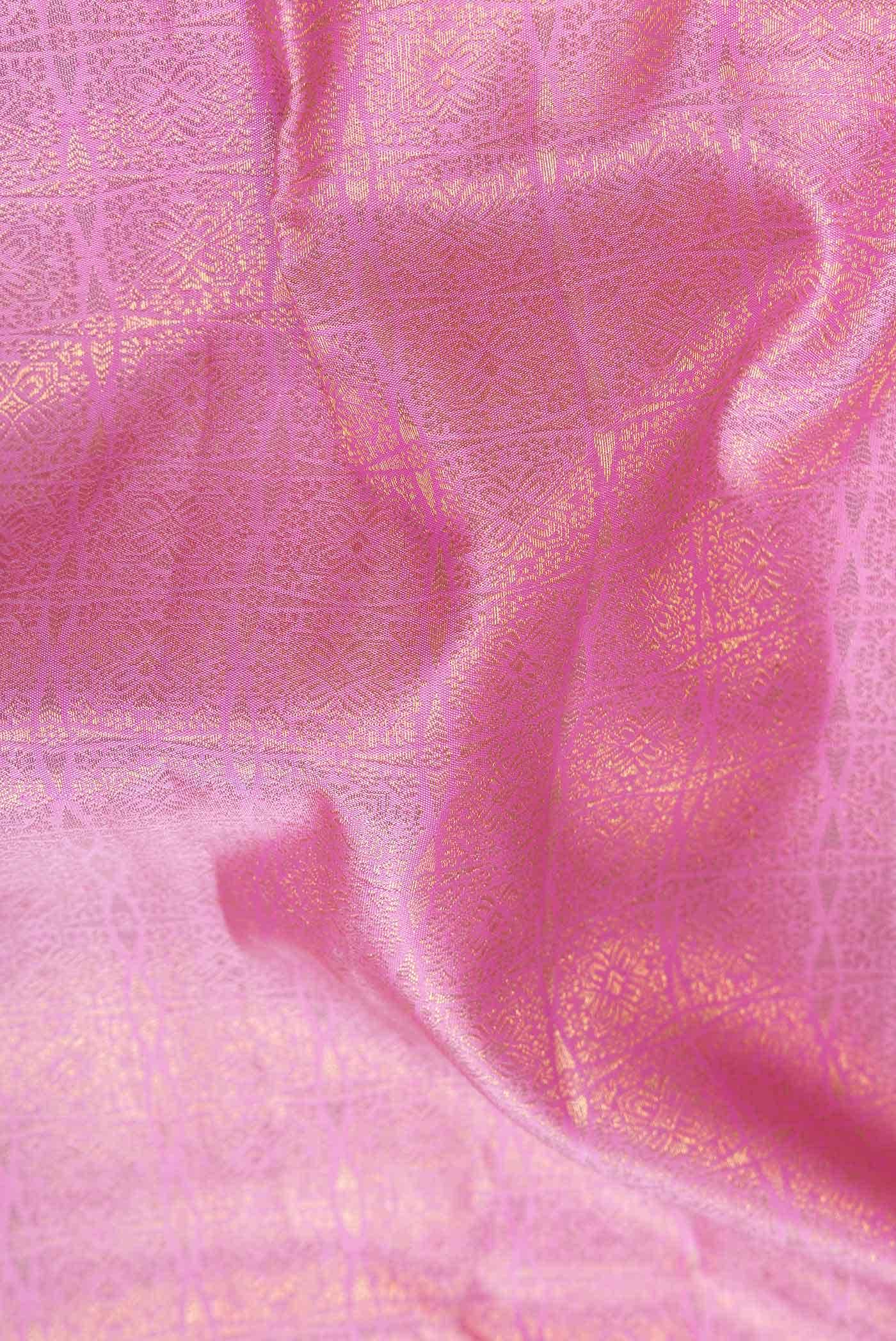 Pink Dual Tone Kanchipuram Silk Saree - Image 3