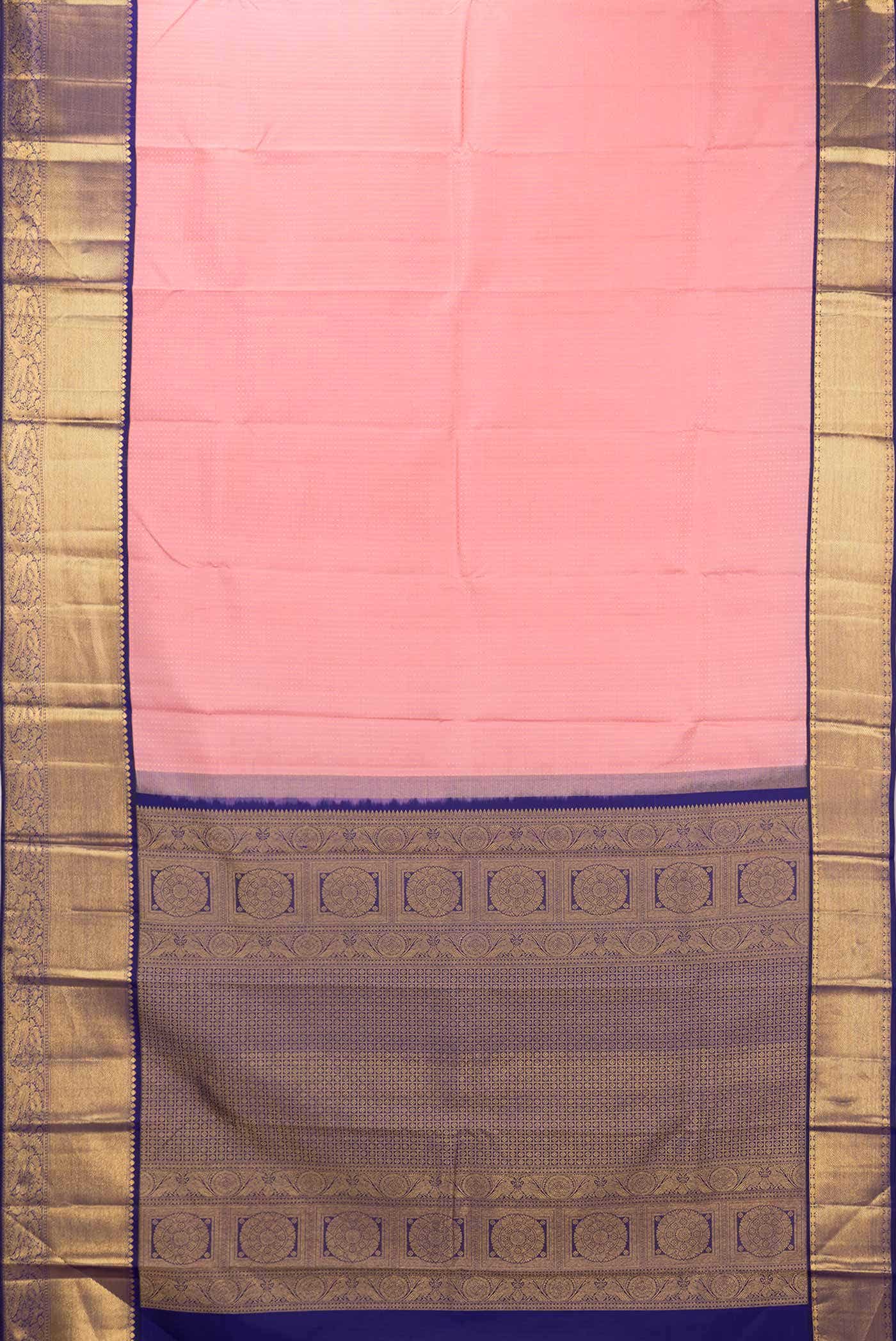 Pink Dual Tone Kanjivaram Silk Saree - Image 4