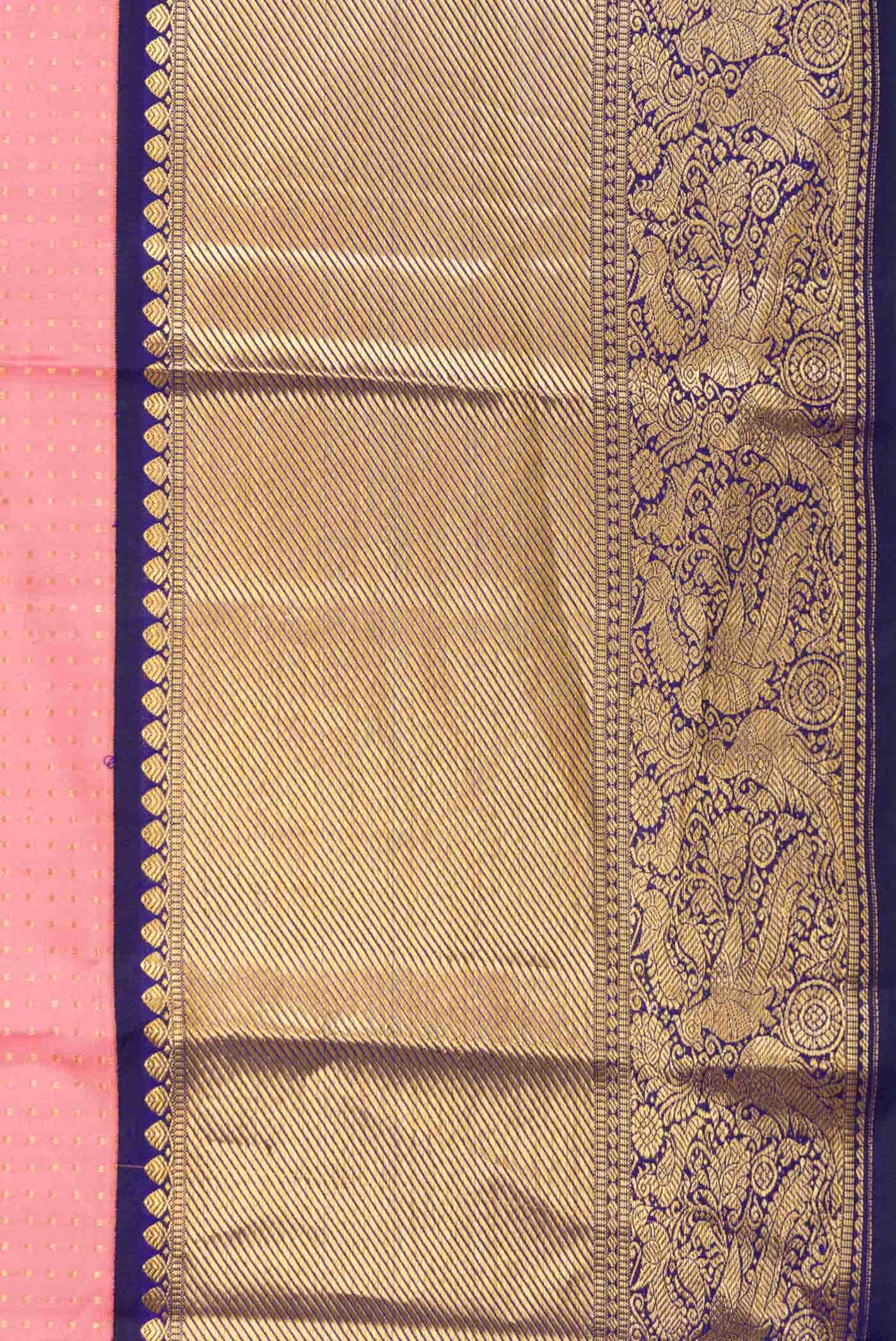 Pink Dual Tone Kanjivaram Silk Saree - Image 5
