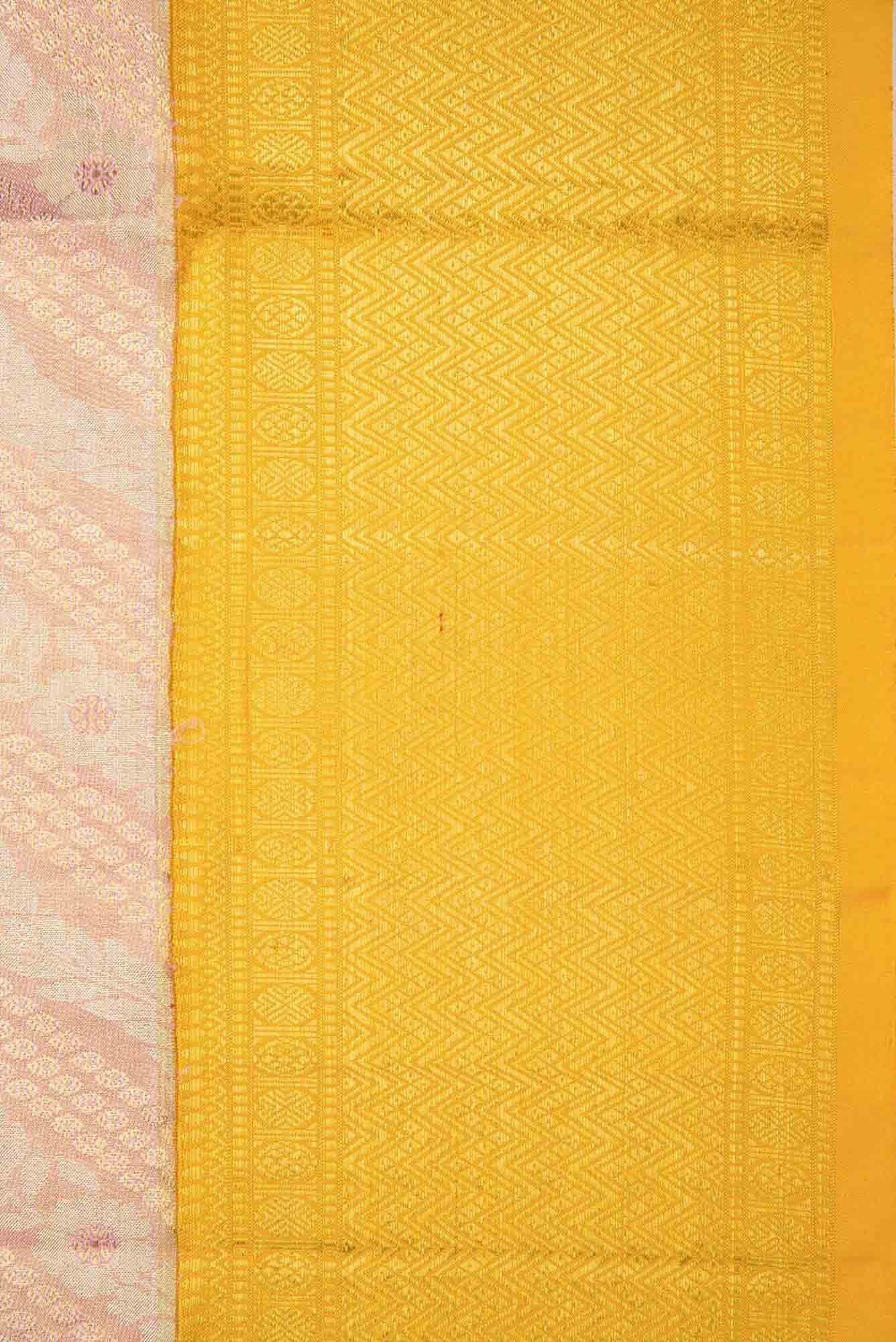 Rose Gold Dual Tone Kanjivaram Tissue Silk Saree - Image 5
