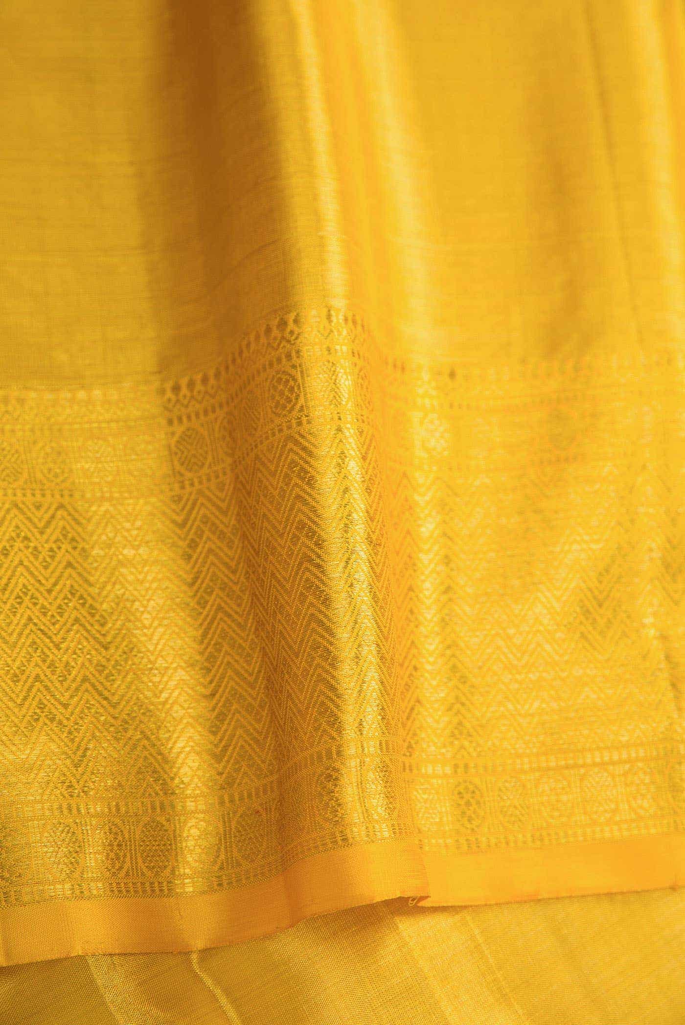 Rose Gold Dual Tone Kanjivaram Tissue Silk Saree - Image 6