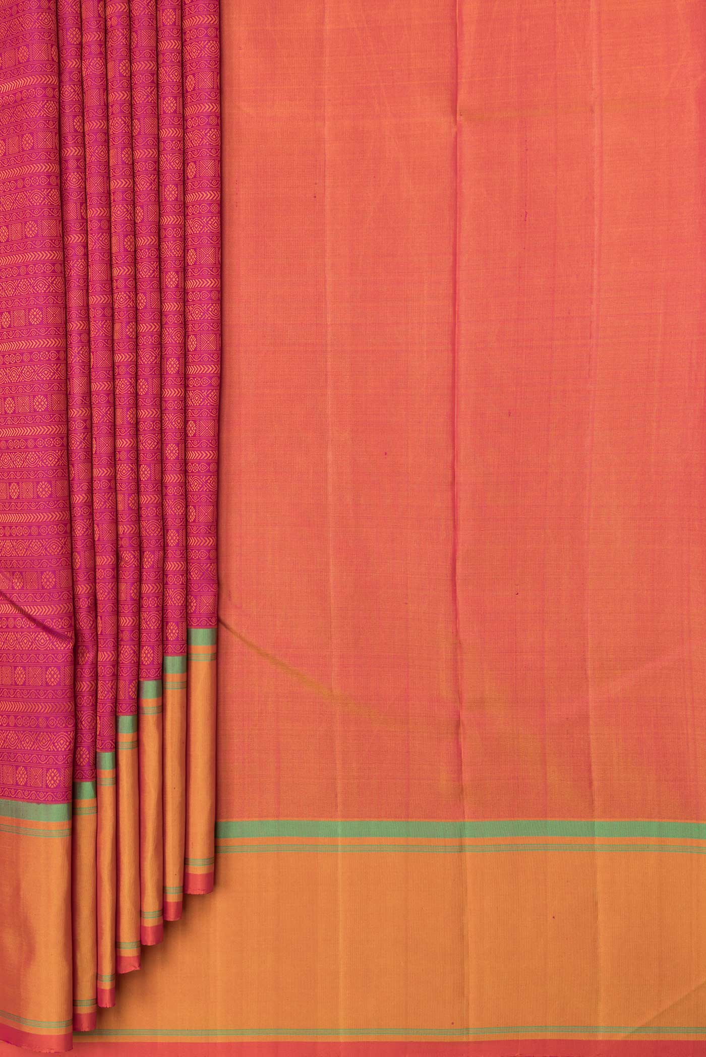 Pink Dual Tone Kanjivaram Saree - Image 4