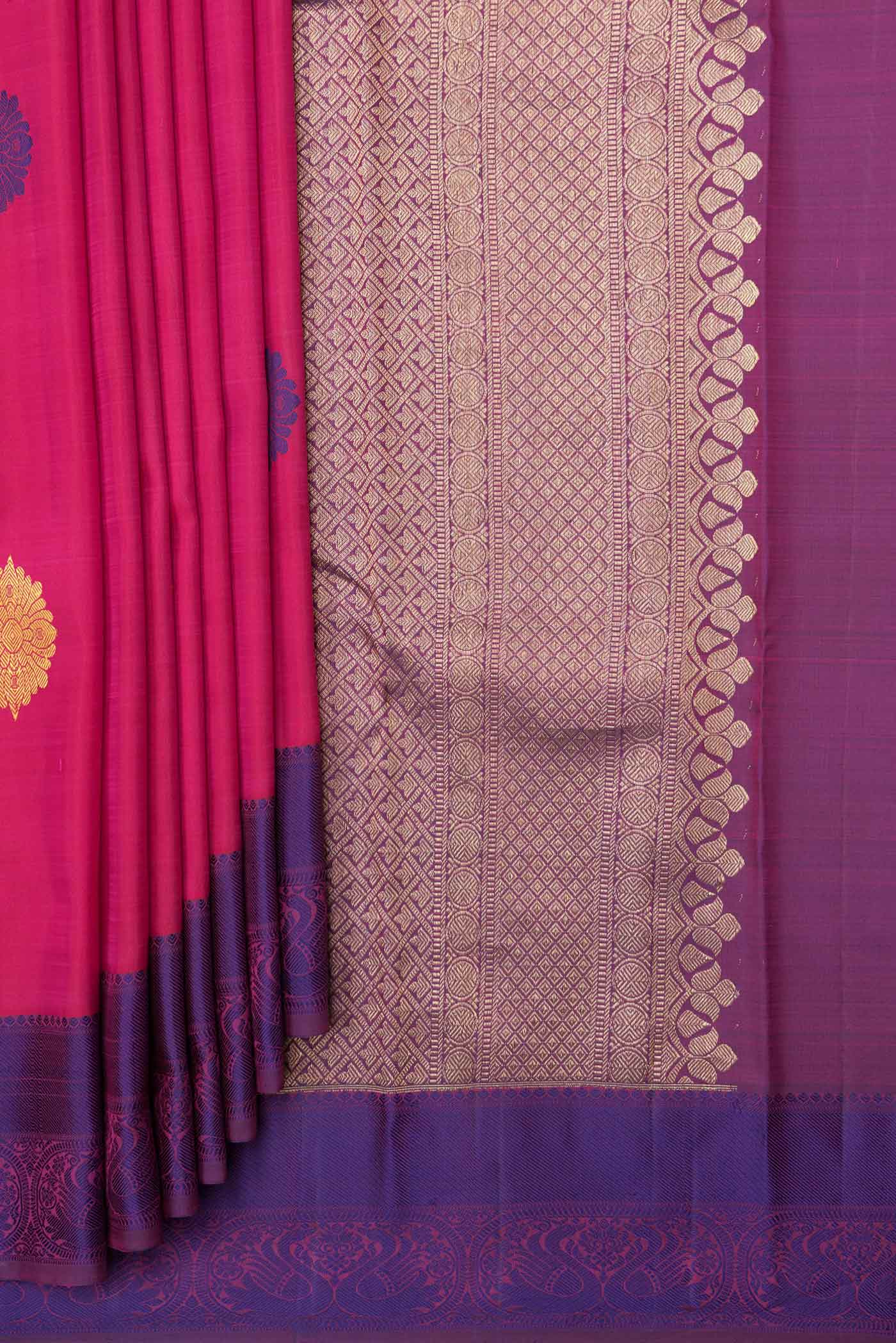 Pink Dual Tone Kanjivaram Saree - Image 4