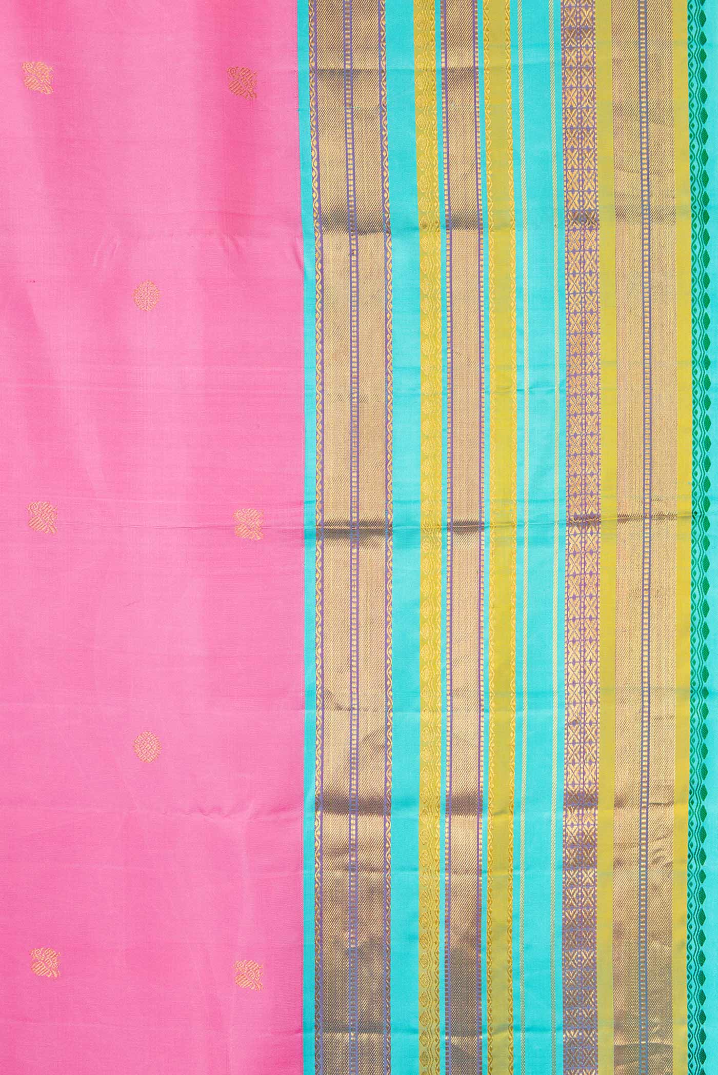 Rose pink Kanjivaram Silk Saree - Image 3