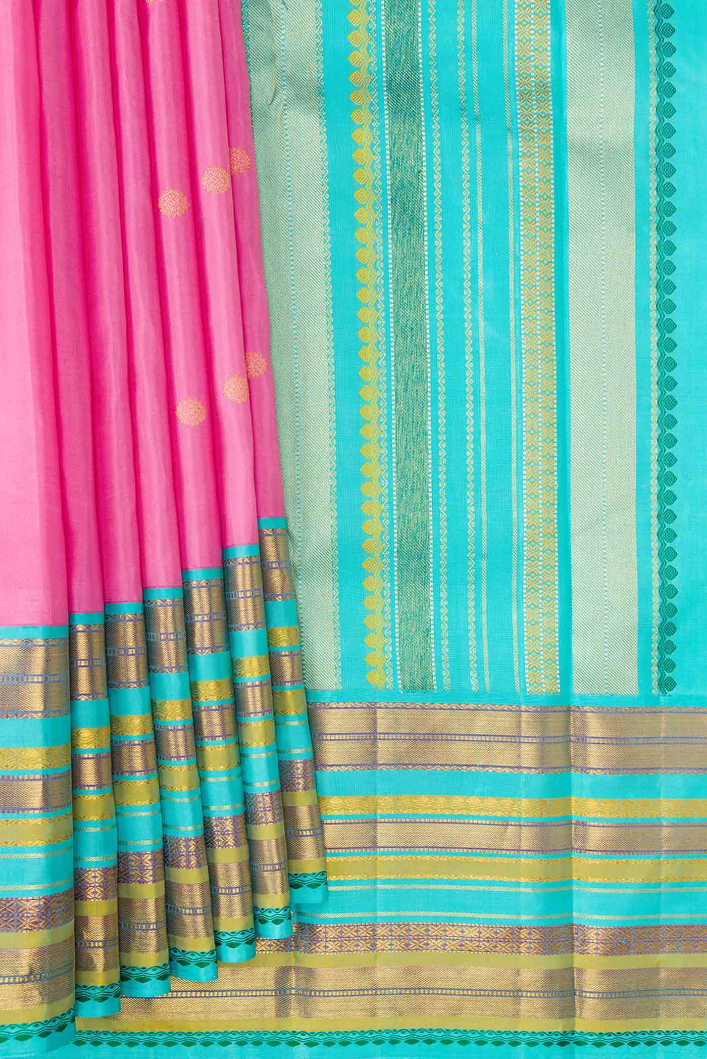 Rose pink Kanjivaram Silk Saree - Image 4