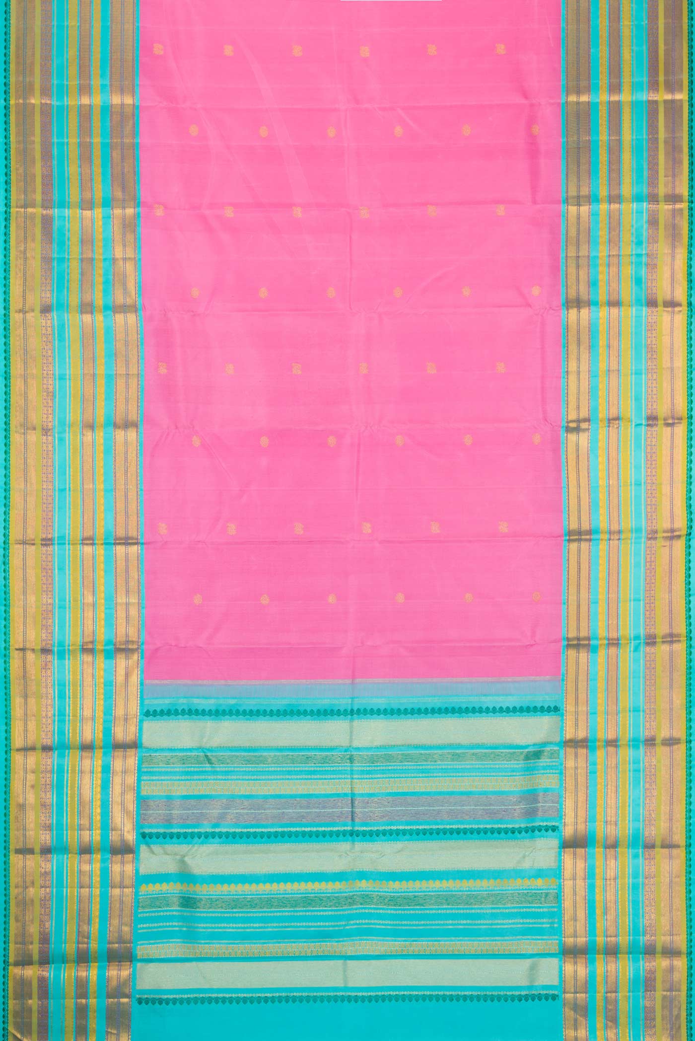Rose pink Kanjivaram Silk Saree - Image 6