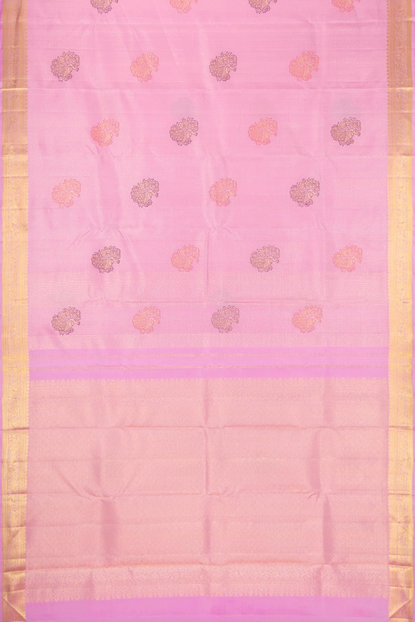 Rose pink Kanjivaram Silk Saree - Image 6
