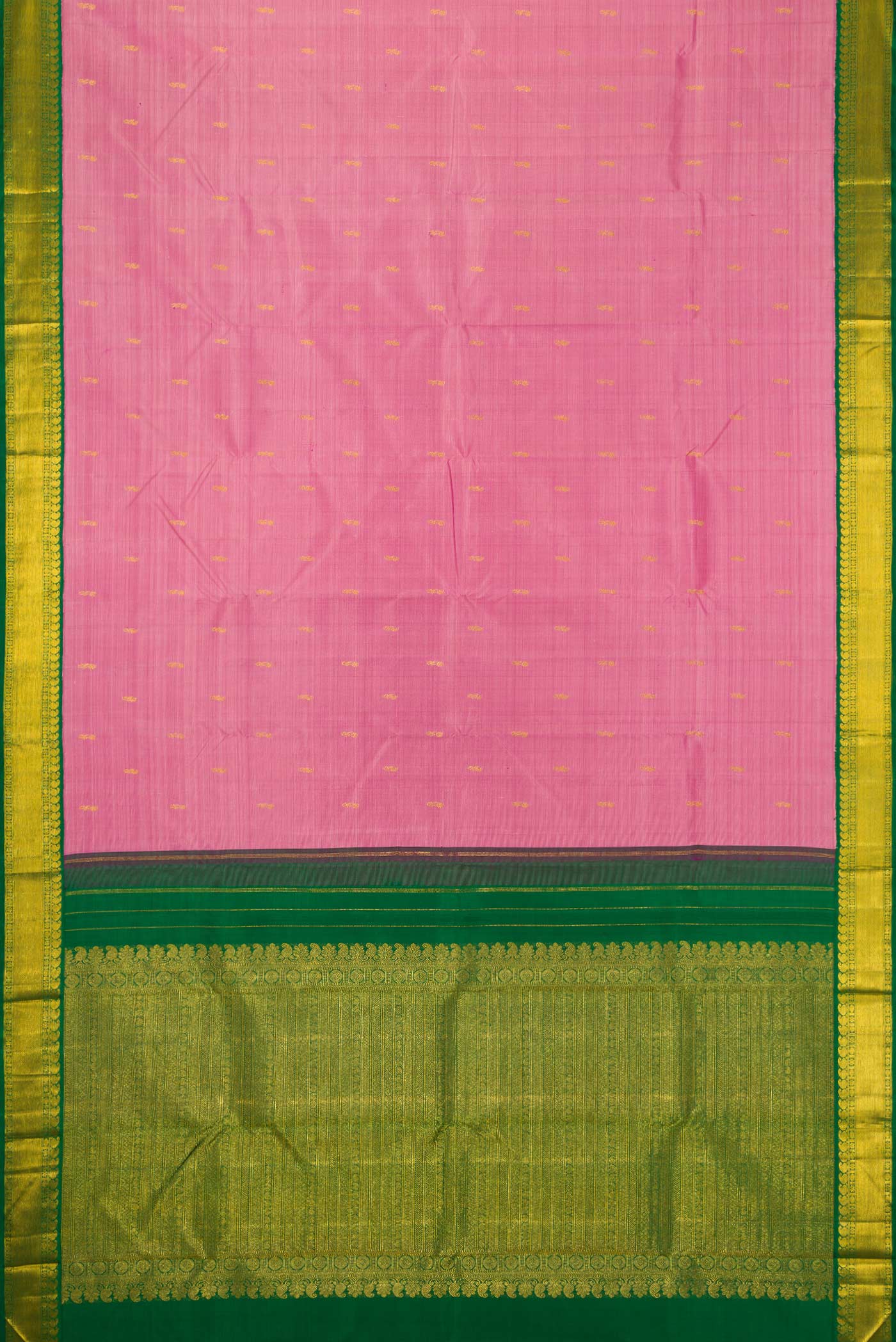 Pink Dual Tone Kanjivaram Silk Saree - Image 6