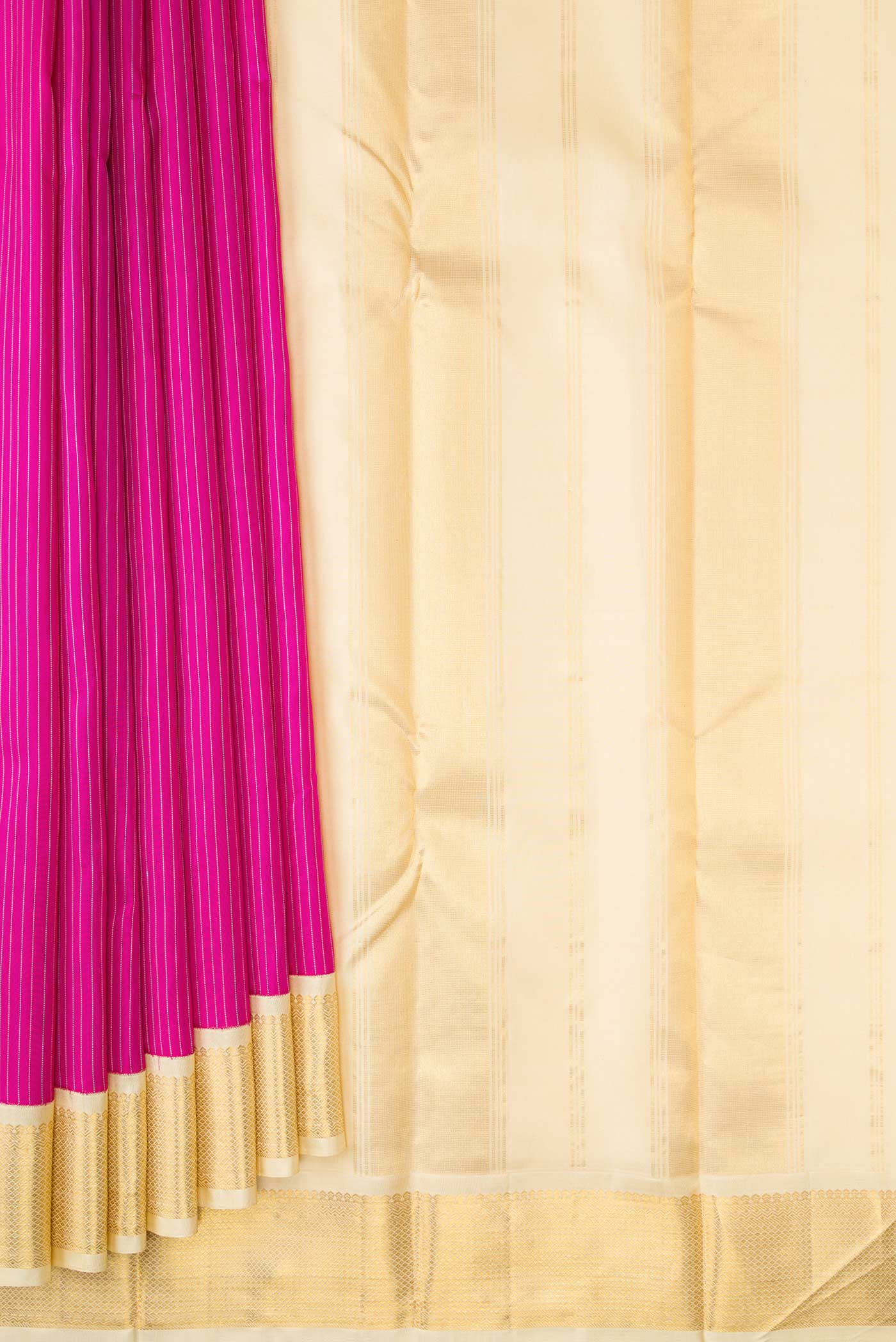 Rani Pink Kanjivaram Silk Saree - Image 4