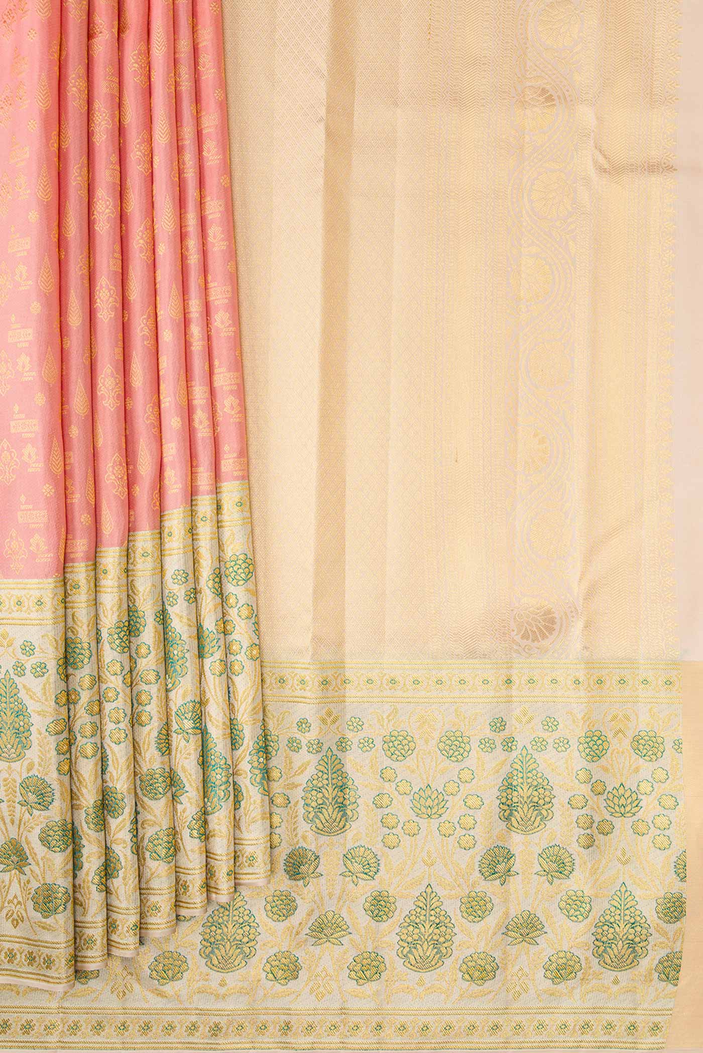 Peach Kanjivaram Silk Saree - Image 4
