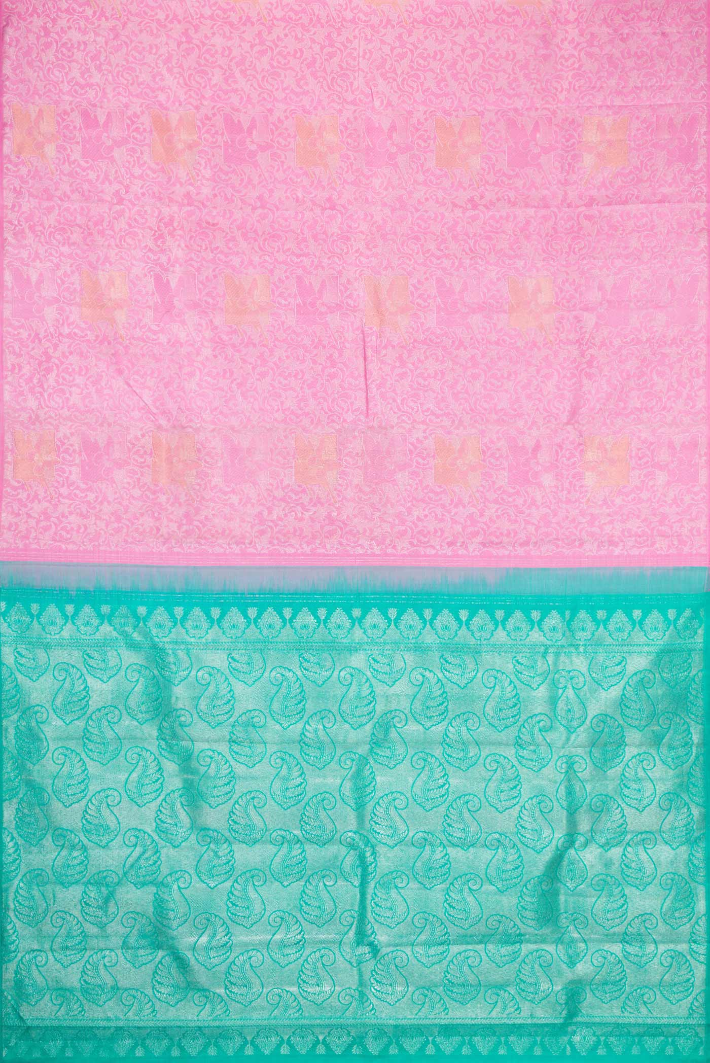 Rose pink Kanjivaram Silk Saree - Image 5