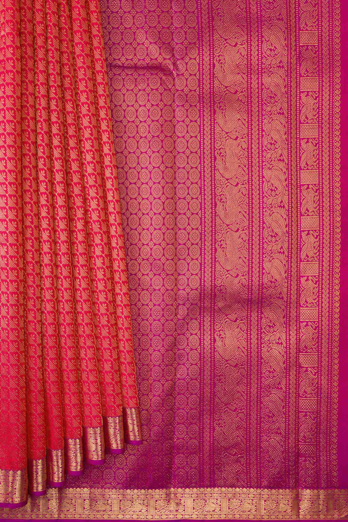 Pink Kanjivaram Silk Saree - Image 4