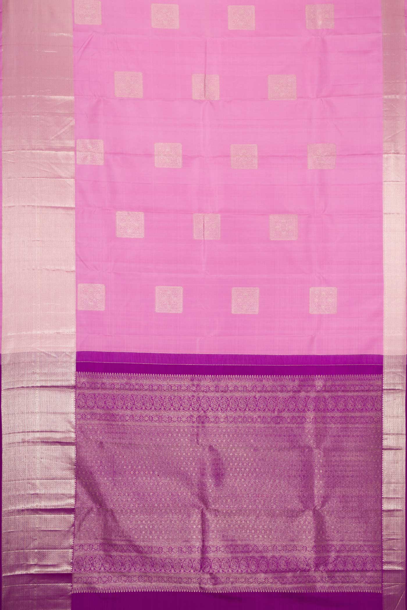 Rose pink Kanjivaram Silk Saree - Image 6