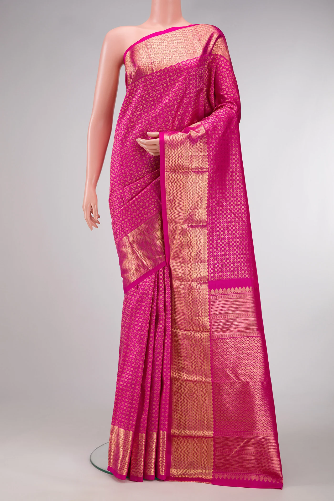 Rani Pink Kanjivaram Silk Saree
