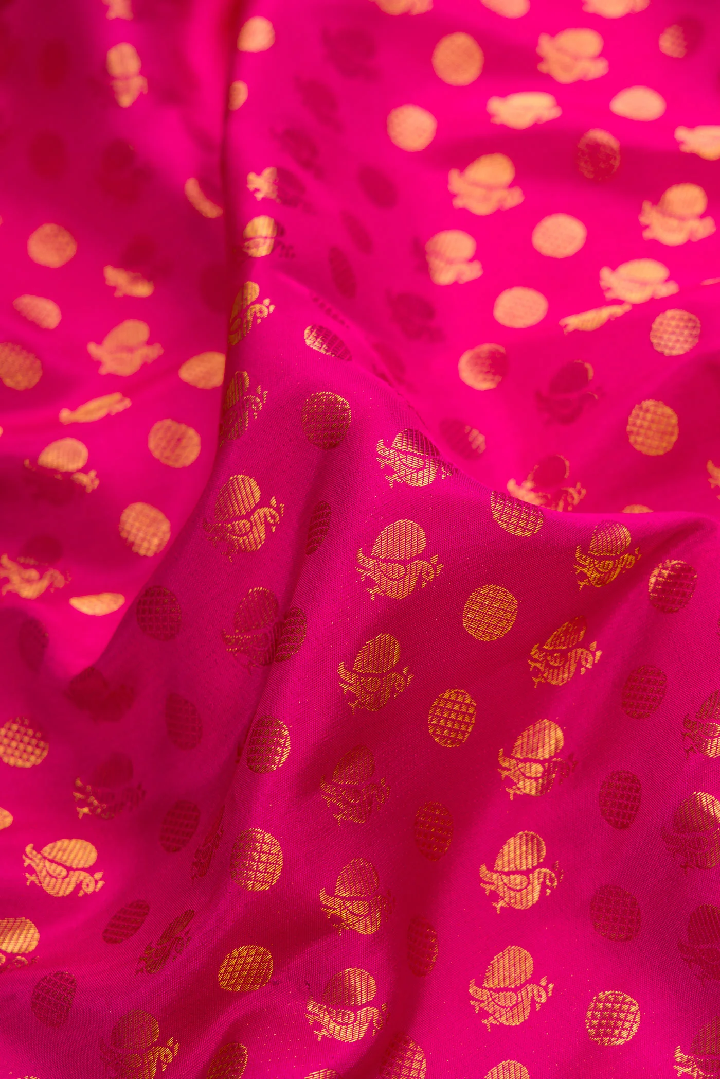 Rani Pink Kanjivaram Silk Saree - Image 2