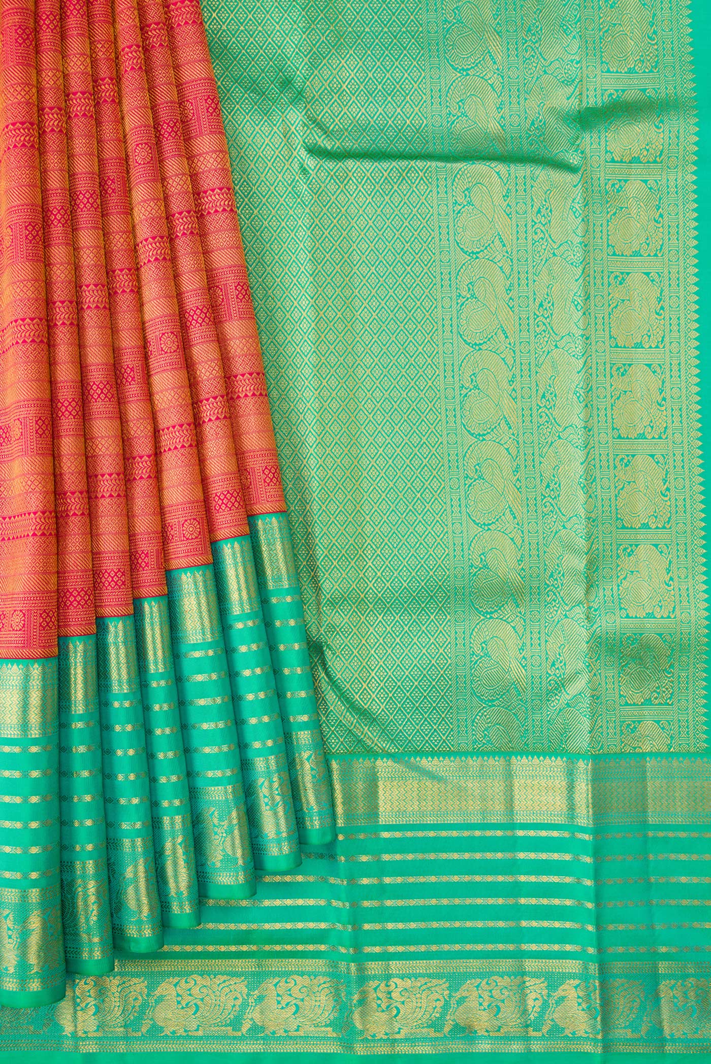 Pink Kanjivaram Silk Saree - Image 4