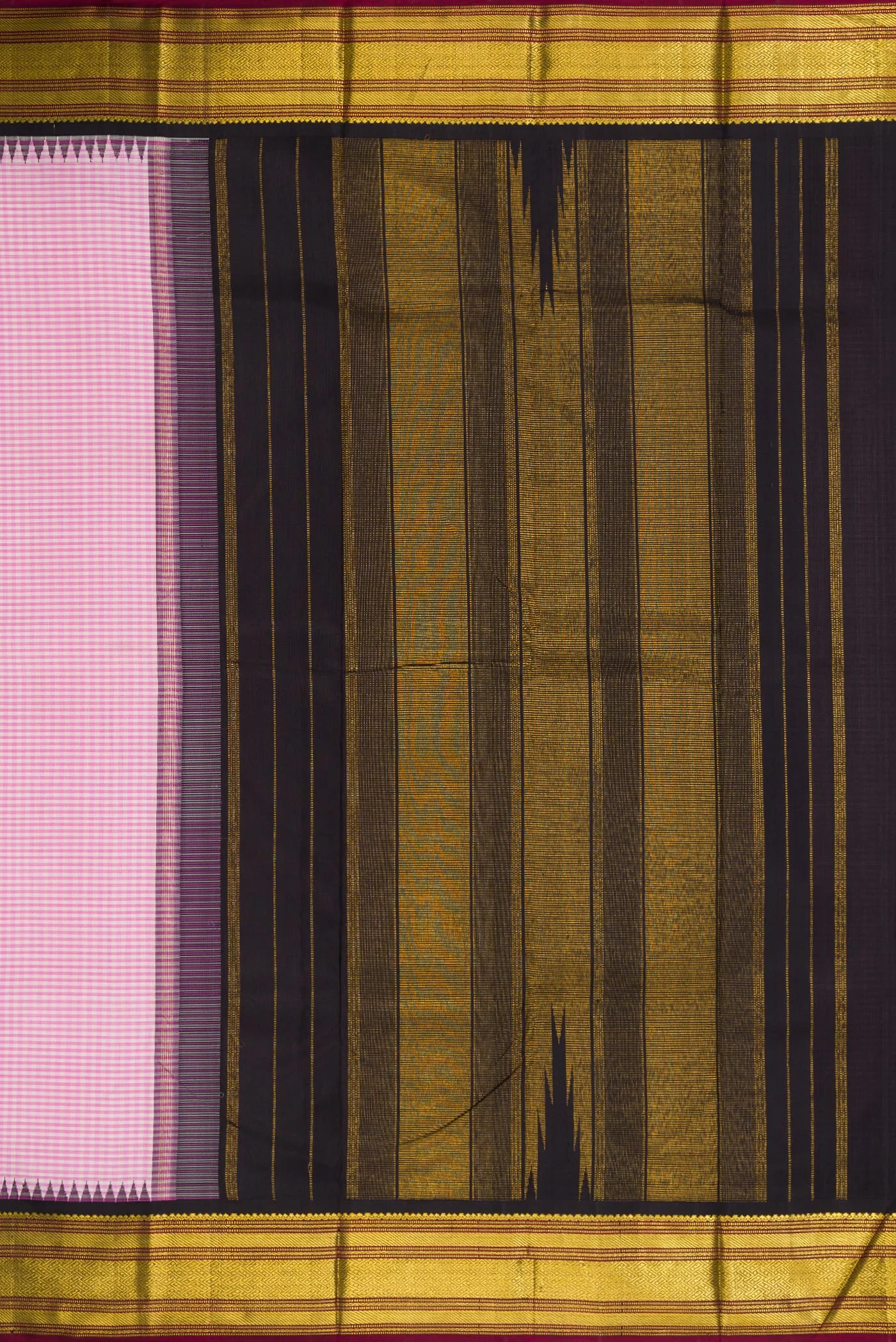 Rose pink Kanjivaram Silk Saree - Image 7